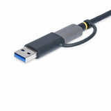StarTech.com Lettore di schede di memoria multimediale USB 3.0, lettore di schede SD.microSD.CompactFlash, adattatore portatile di schede USB 5Gbps, lettore esterno di schede USB-C con adattatore USB-A collegato