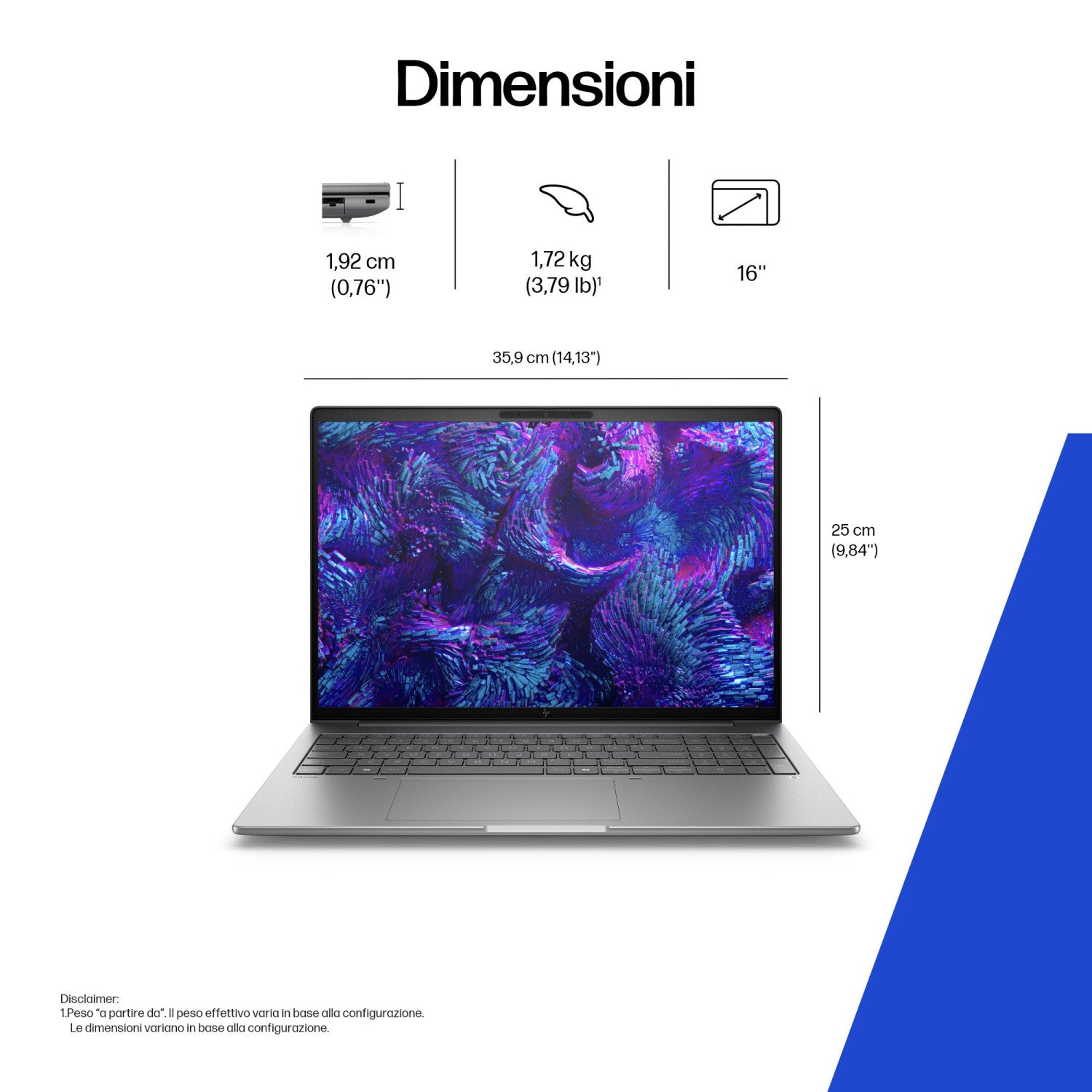 HP ZBook 8 G1i 16 inch Mobile Workstation PC Wolf Pro Security Edition Intel Core Ultra 9 285H 40,6 cm (16") WUXGA 32 GB DDR5-SDRAM 1 TB SSD NVIDIA RTX 500 Ada Wi-Fi 7 (802.11be) Windows 11 Pro AI Workstation, AI PC