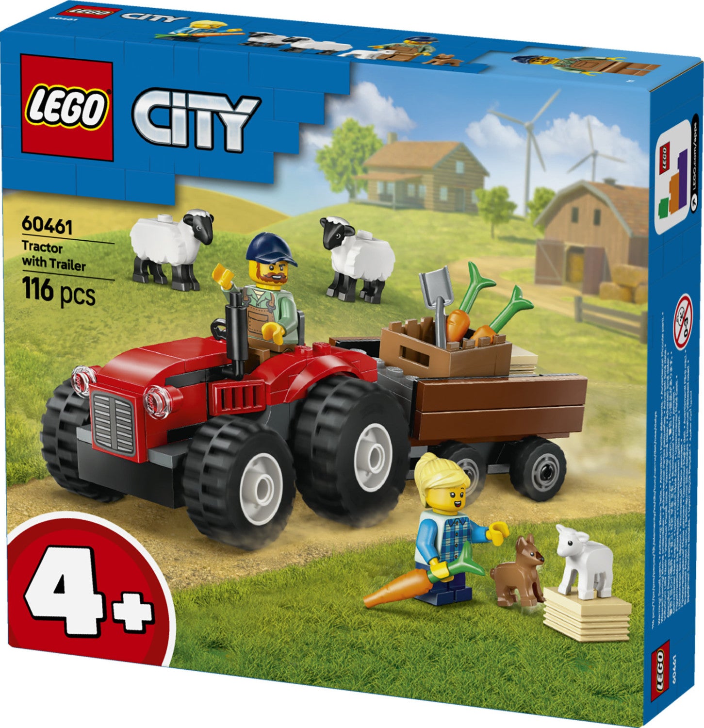 Lego City 60461 Trattore Agricolo Rosso Con Rimorchio E Pecore