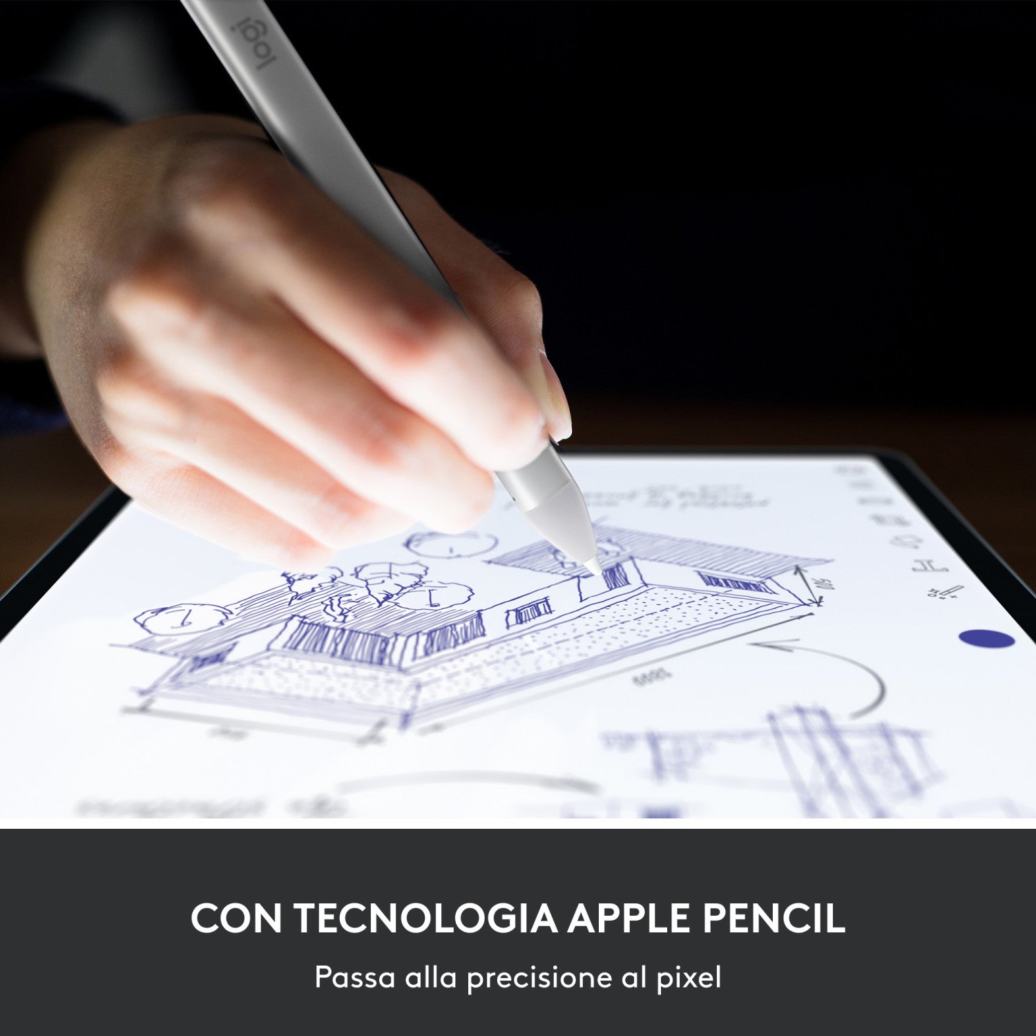 Logitech Crayon Penna Pencil Touchscreen per Apple Ipad Argento