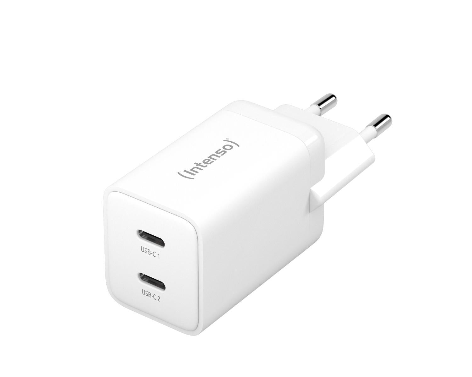 Intenso Power Adapter 2XUSB-C GAN/7804012 Universale AC Ricarica Rapida Bianco