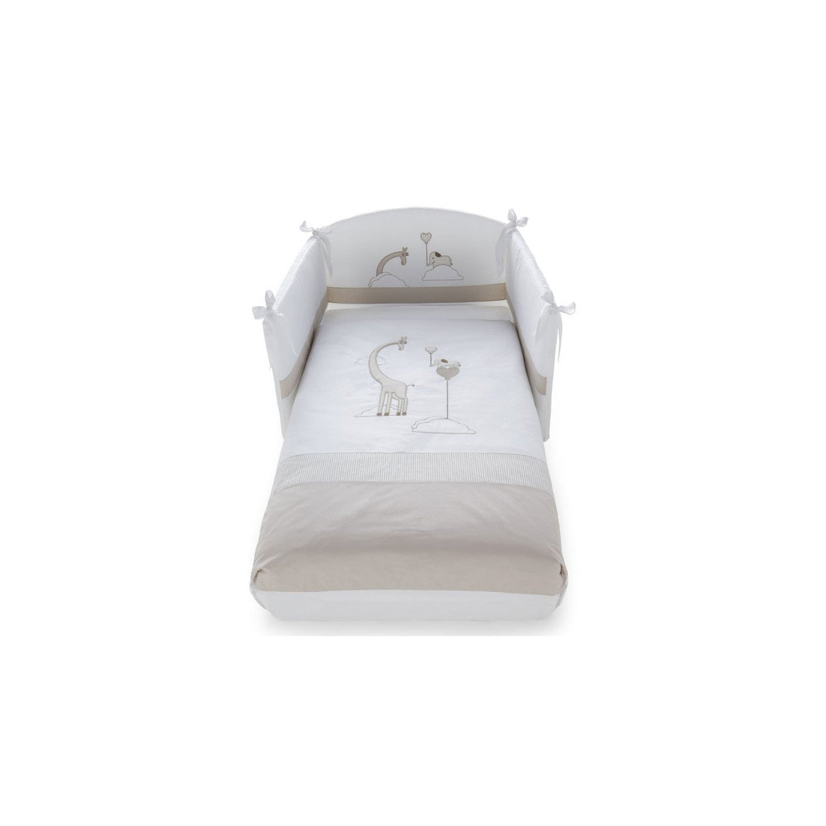Pali Set Piumone Lettino Savana 3 Pezzi Bianco e Beige