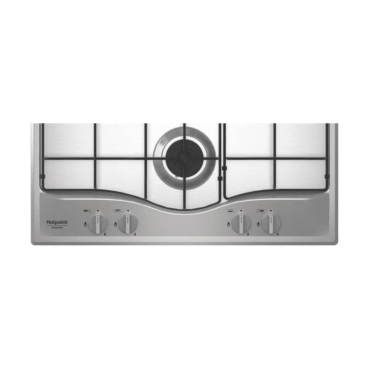 Hotpoint Ariston PCN R643N T/IX/HA Piano cottura 60 cm, griglie smaltate effetto ghisa, 4 fuochi di cui 1 tripla corona
