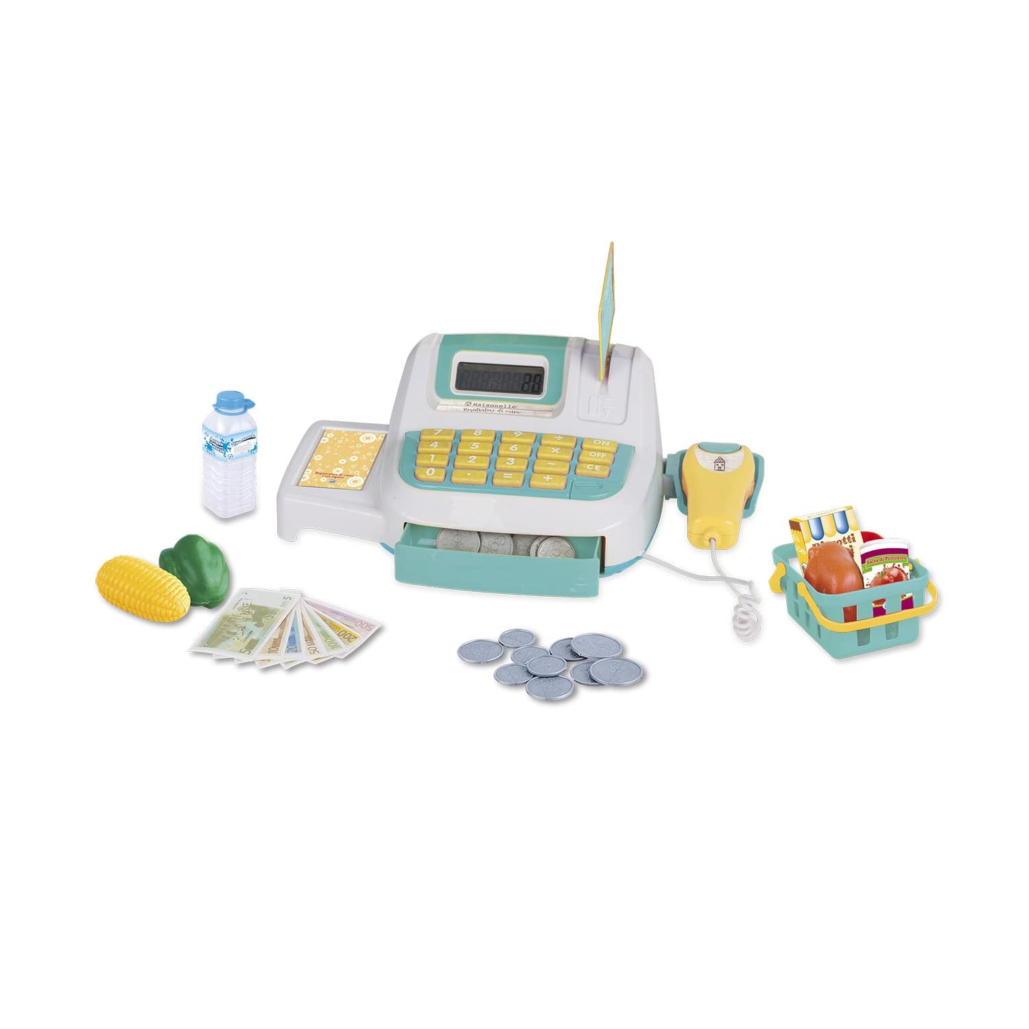 Maisonelle Registratore Di Cassa Compact Con Scanner Laser, Cestino E Accessori