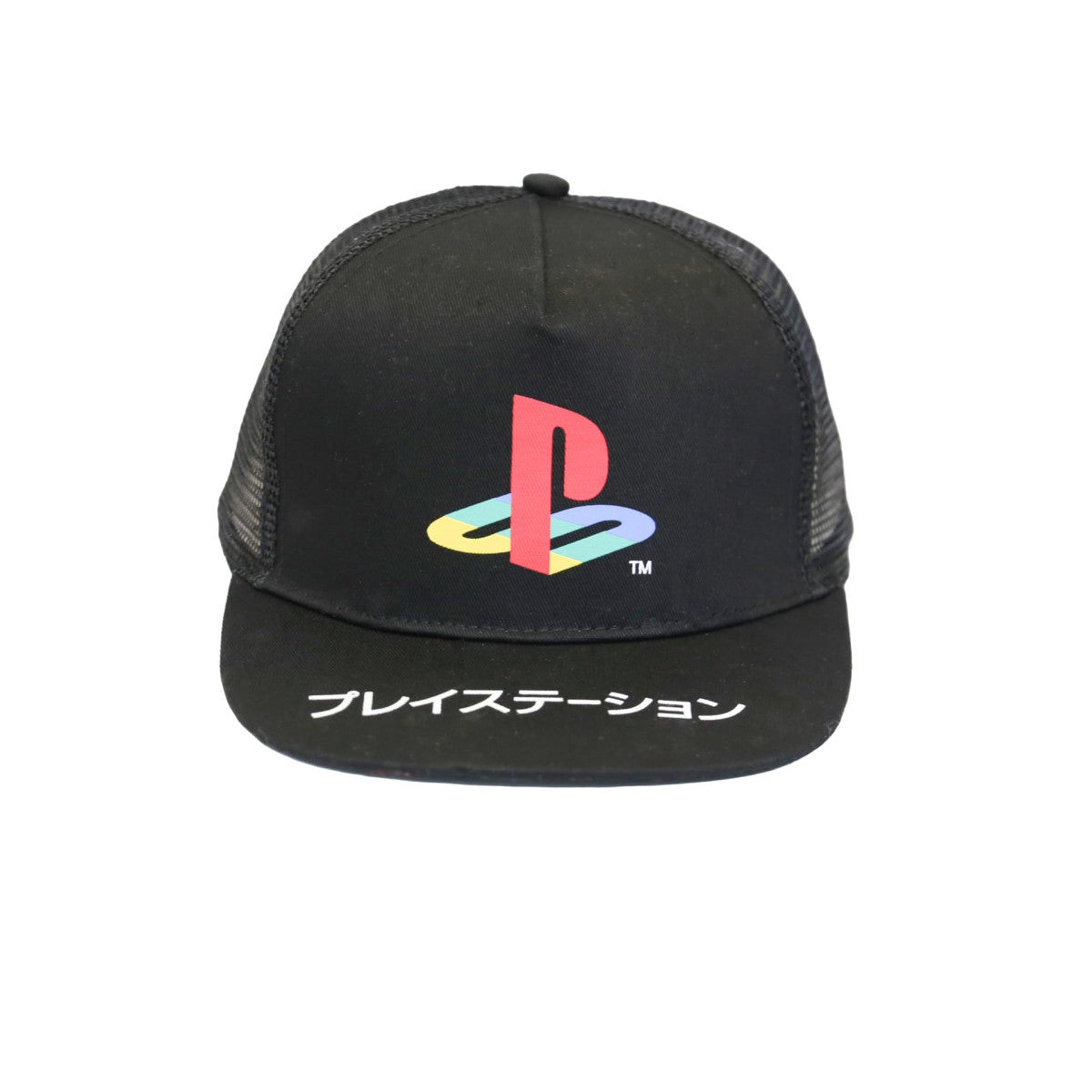 Aida's Cappello PlayStation Edizione Limitata 30 Anniversario - Tesa Piatta, Retro in Retinato, Logo Katakana Giapponese - Snapback Regolabile Nero 52cm