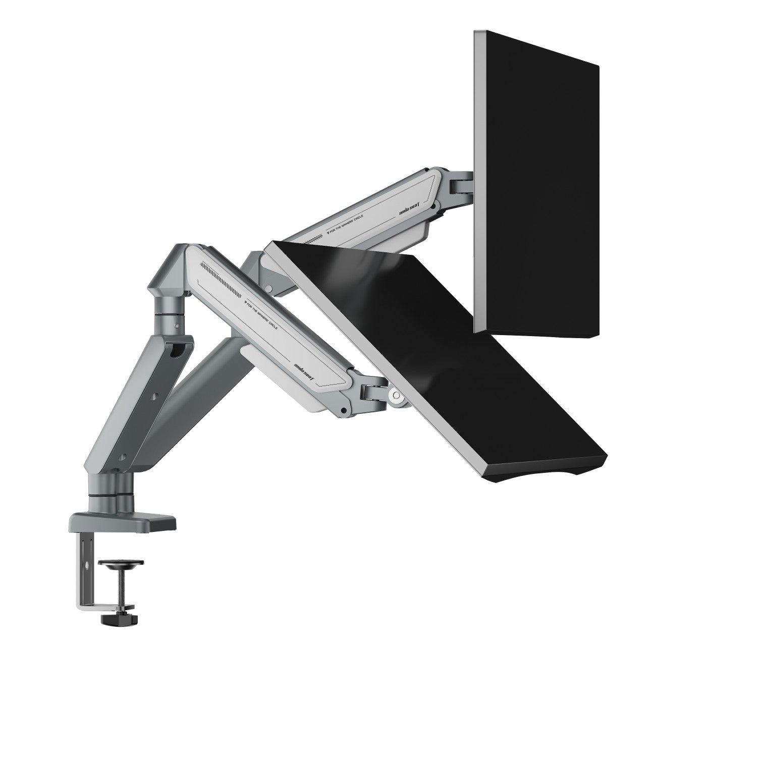 Anda Seat Stealth II Duo 81,3 cm (32 pollici) Scrivania Argento, Bianco
