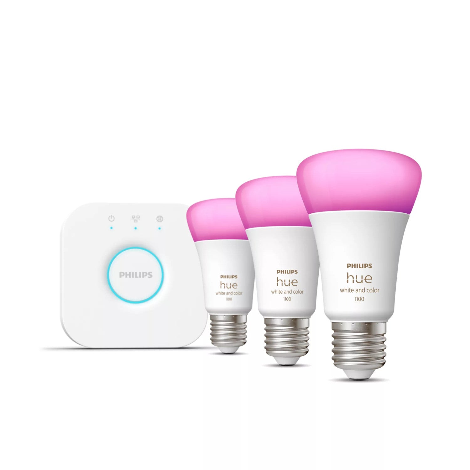 Philips Hue White and Color ambiance Starter Kit Bridge 3 Lampadine Smart E27 75W