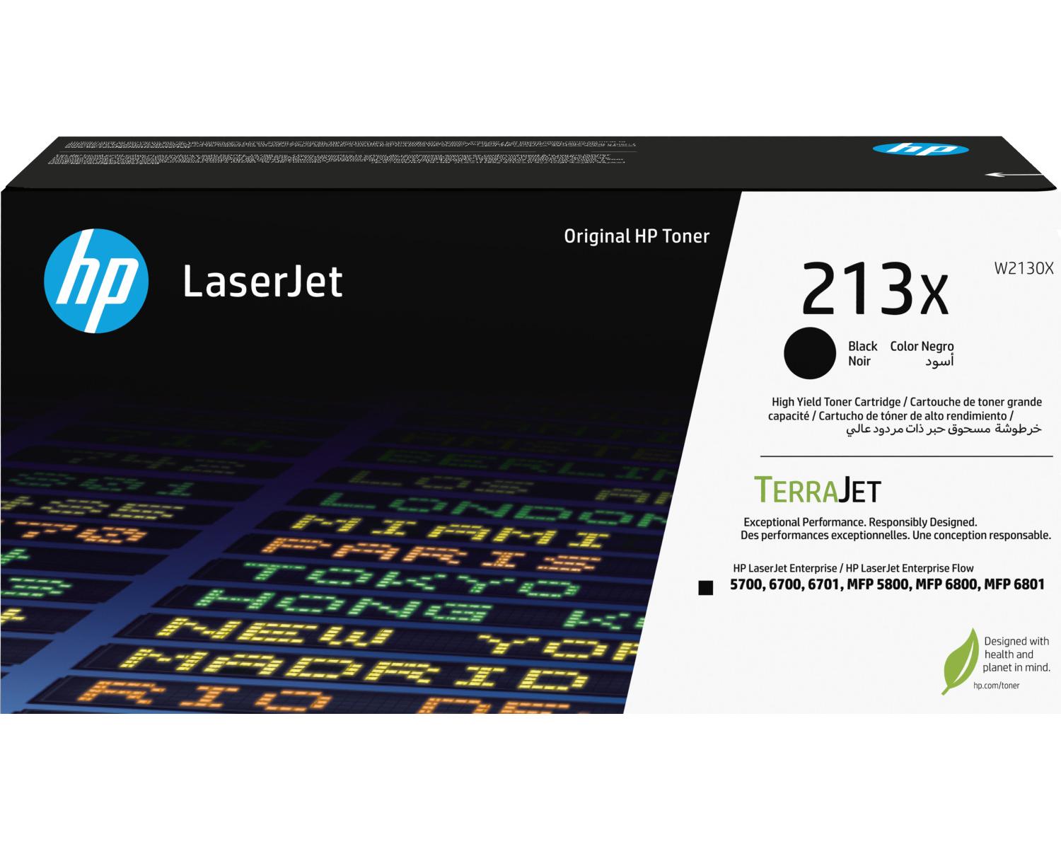 HP 213X High Yield Black Original LaserJet Toner Cartridge Cartuccia Toner 1 pz