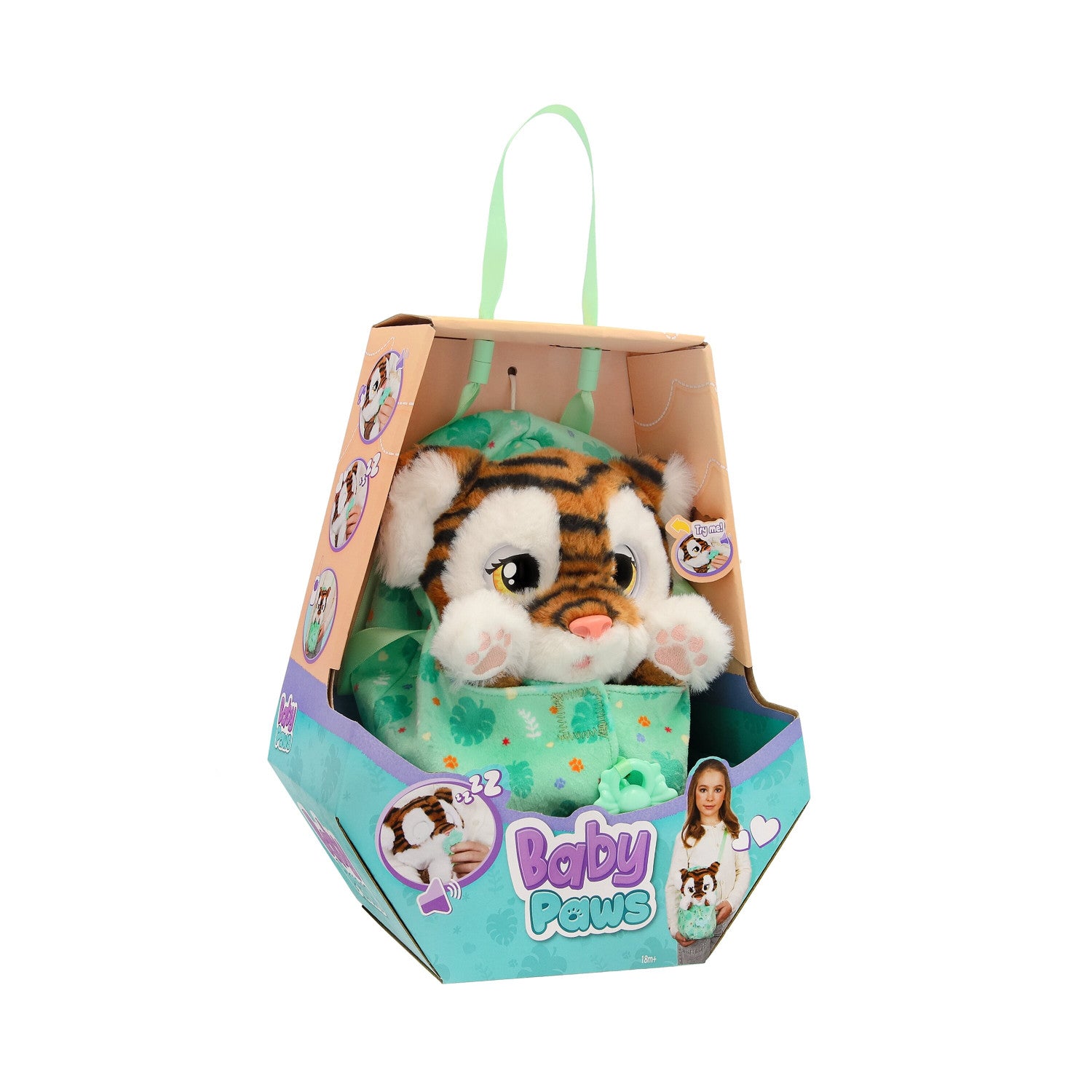 Peluche Imc Toys 927650 BABY PAWS Tigre sonoro con bag