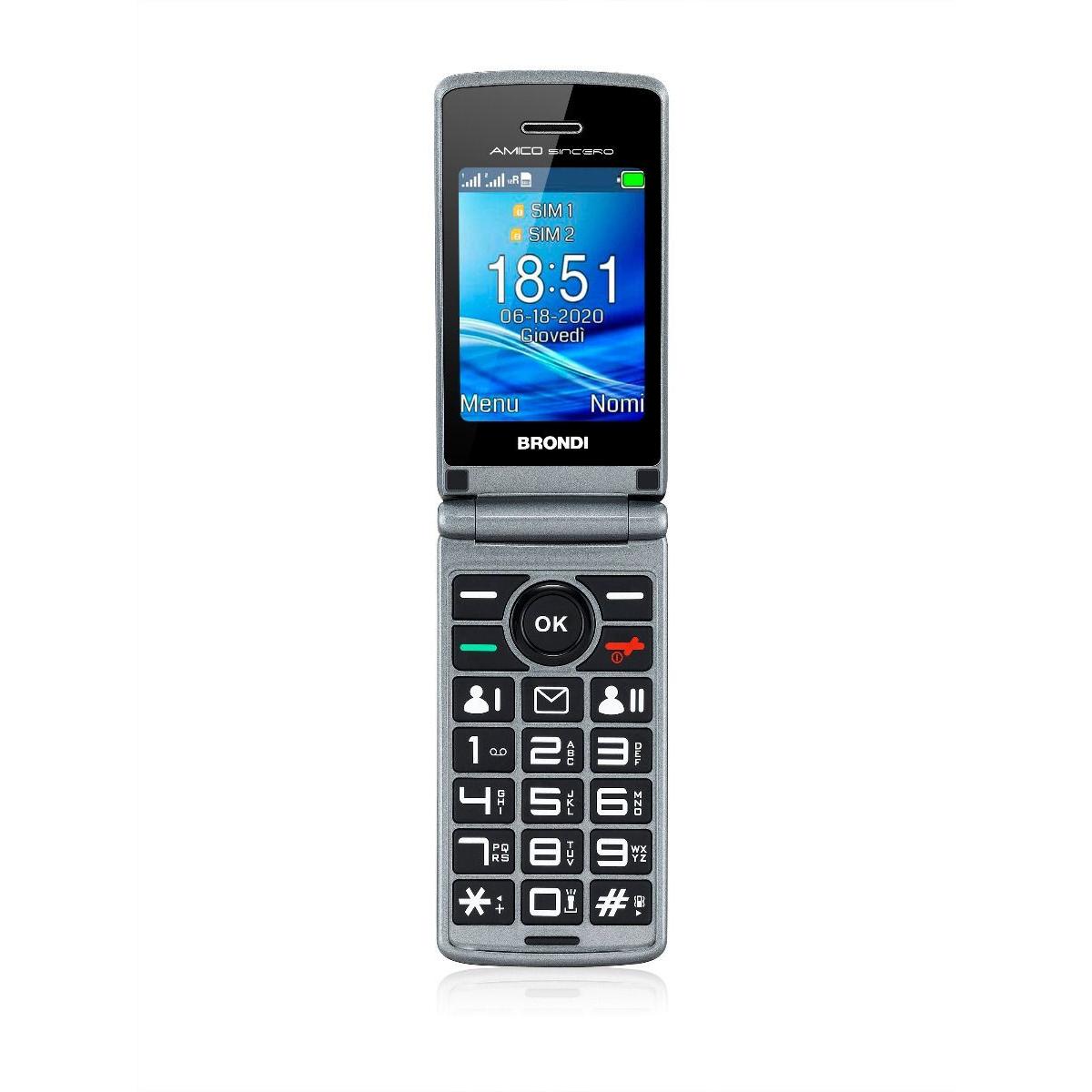 Brondi Amico Sincero Nero Telefono Cellulare Senior Dual Sim