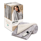 Imetec CaldoPlaid Adapto Plus Velvet Sherpa 160x120 cm, Plaid riscaldabile, Morbida Coperta elettrica, Tecnologia Adapto Plus, Sistema Sicurezza ElectroBlock, Caldo Subito, 6 Temperature, Bassi Consumi, Lavabile