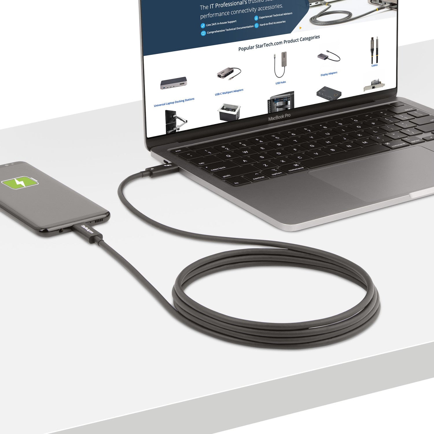 StarTech.com A40G2MB-TB4-CABLE Cavo Thunderbolt 2 m 40 Gbit/s Nero
