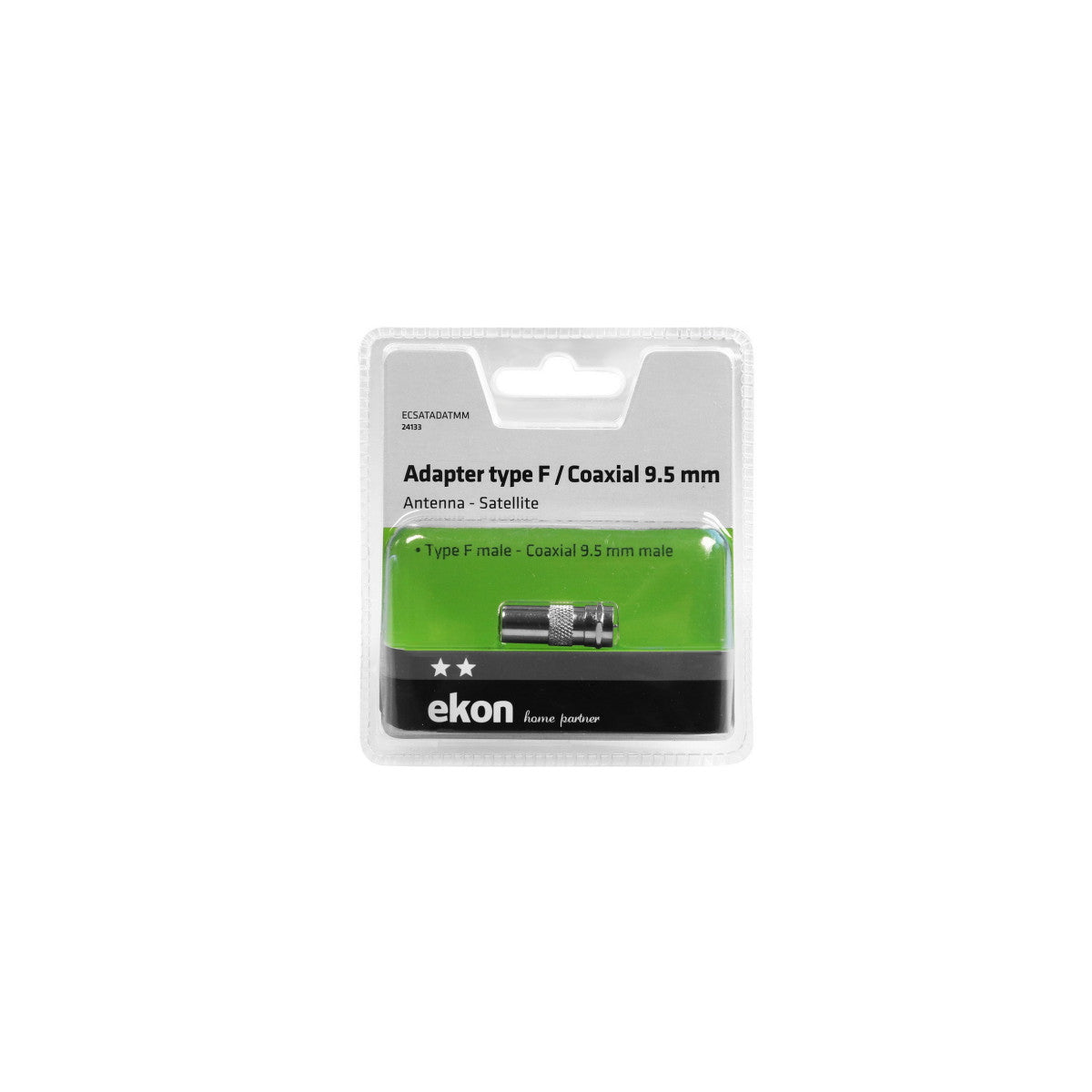 Ekon ECSATADATMM adattatore per inversione del genere dei cavi F 9.5 mm Acciaio inox