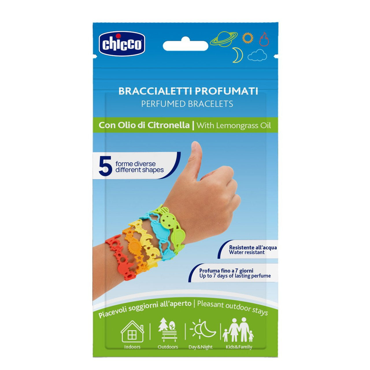 Chicco Braccialetti Profumati In Silicone Con Olio Di Citronella 5 Pezzi