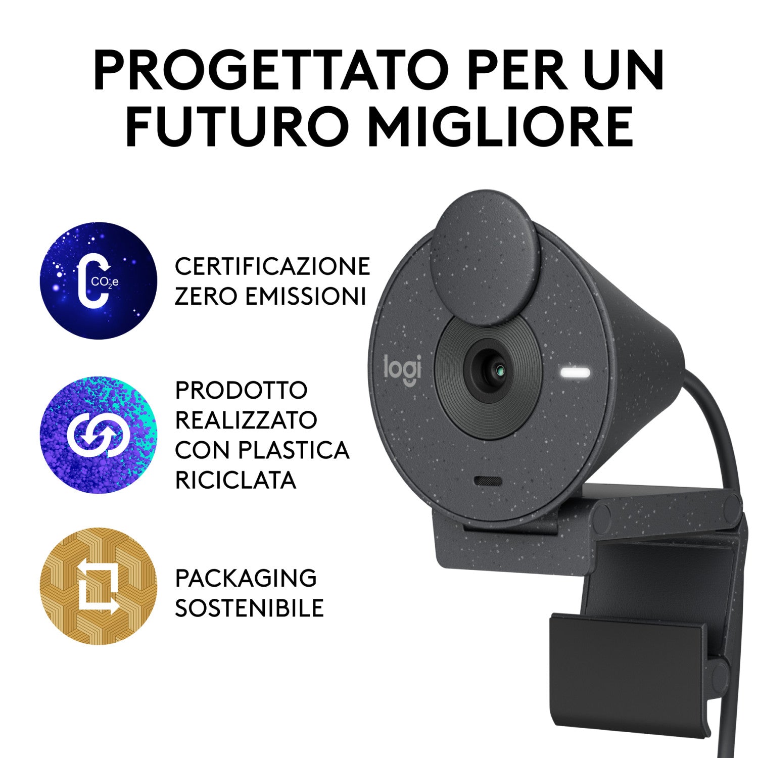 Logitech Brio 300 Webcam 2 MP 1920 x 1080 Pixel USB-C Grafite