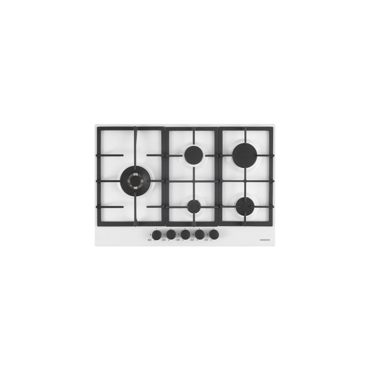 Schock STR85THWH piano cottura Bianco Da incasso 75 cm Gas 5 Fornelli