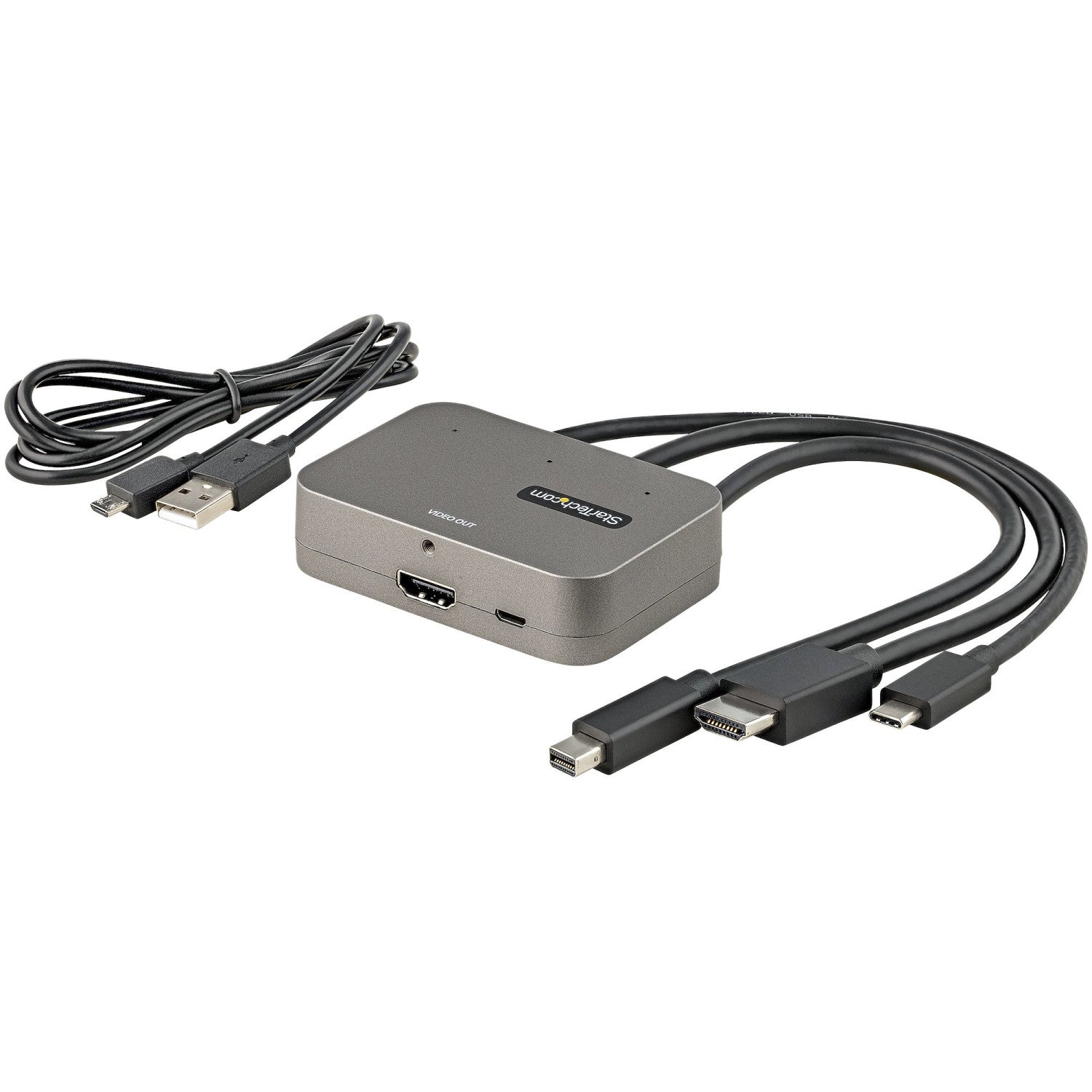 StarTech.com CDPHDMDP2HD cavo e adattatore video 0,27 m HDMI USB HDMI Mini DisplayPort USB Type-C Nero, Argento