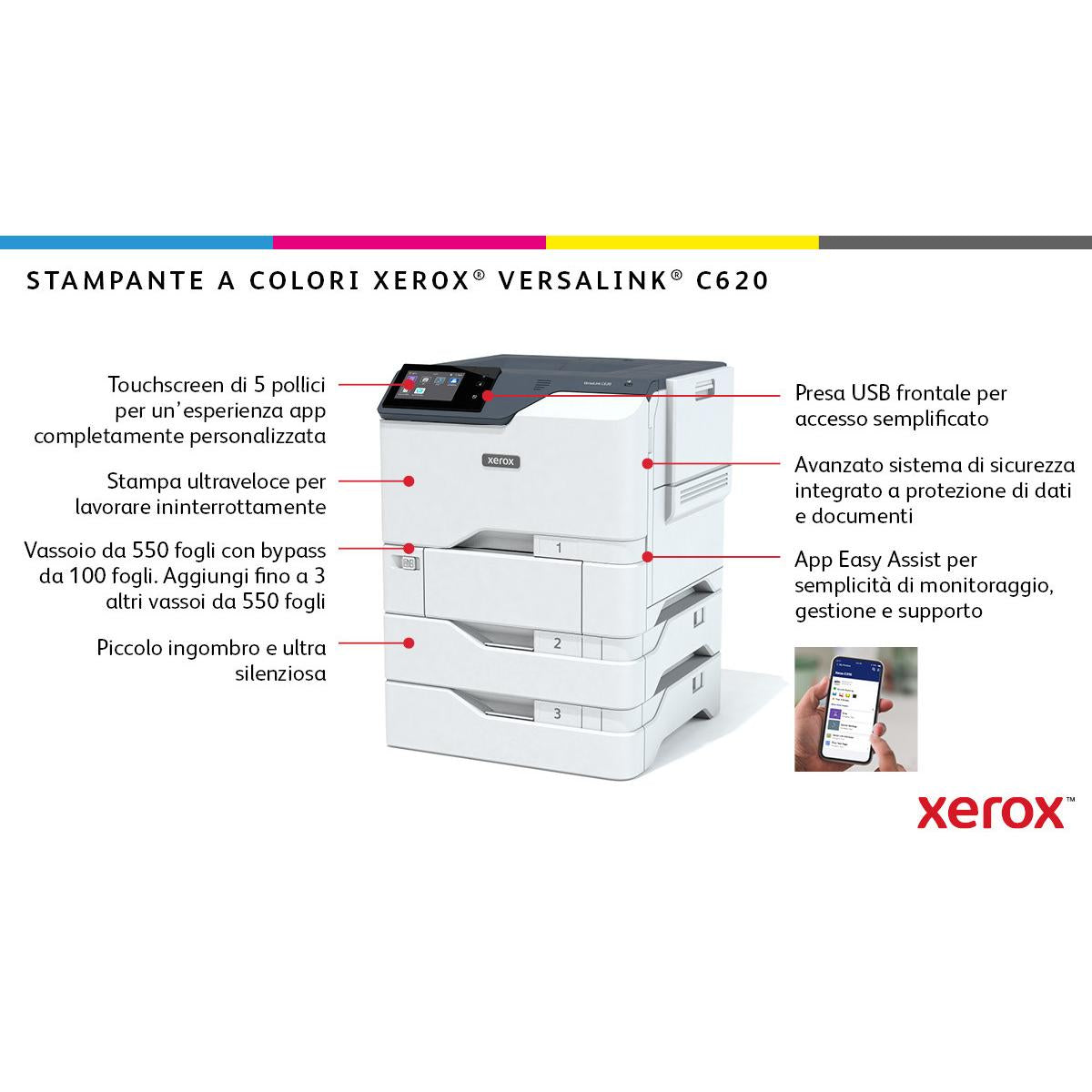 Xerox VersaLink C620V DN Stampante Laser a Colori 1200x1200 DPI Grigio