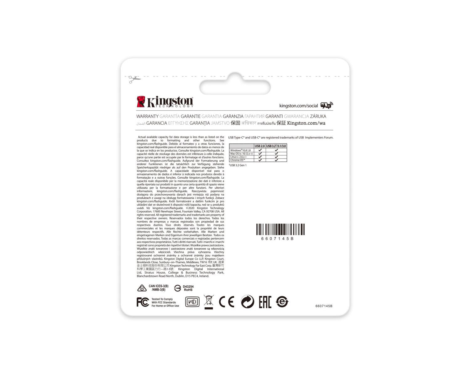 Kingston Technology DataTraveler 256GB USB-C 3.2 Gen 1 70