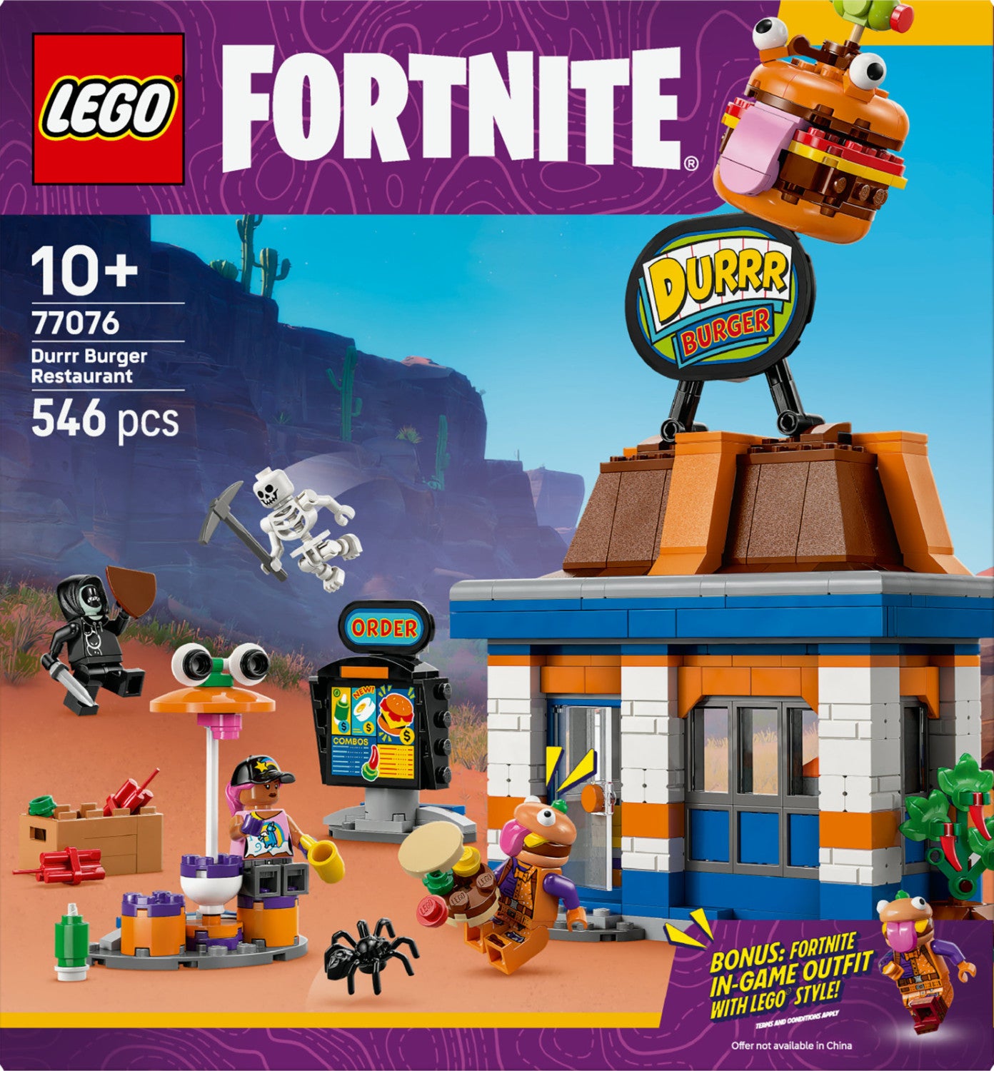LEGO Fortnite Ristorante di Durrr Burger 77076 Set Costruzioni 546 Pezzi