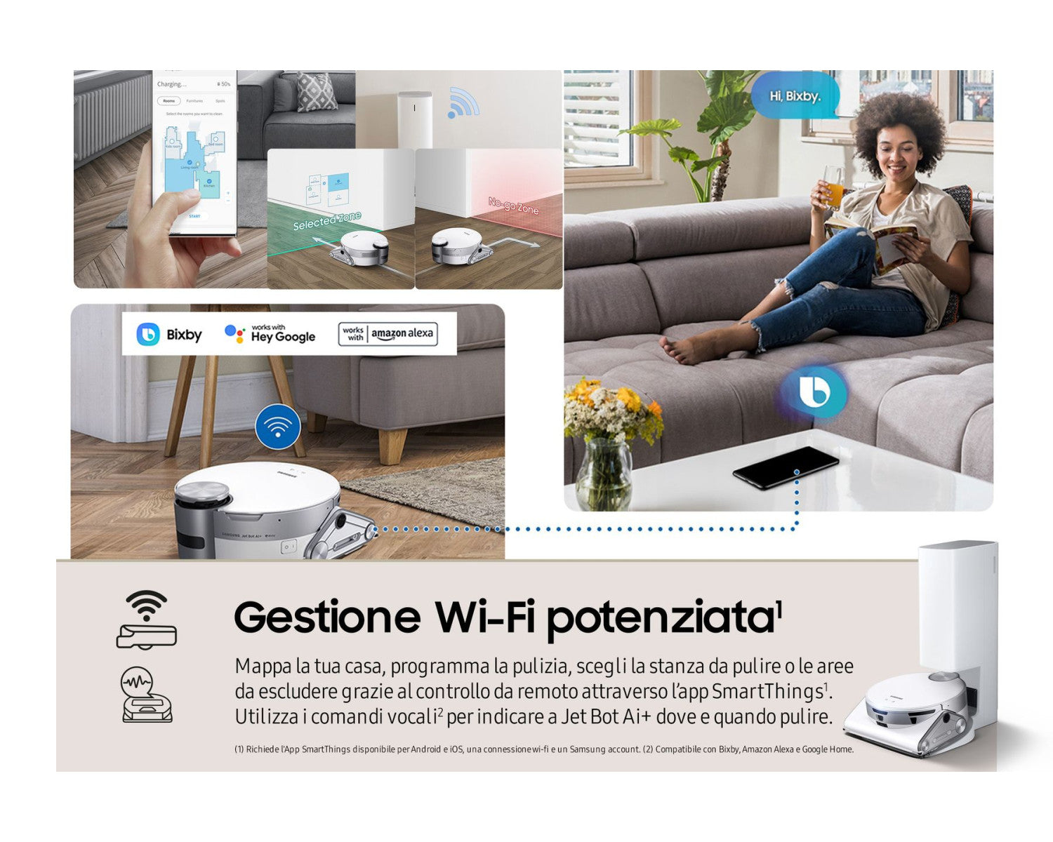 Samsung Robot Aspirapolvere Jetbot AI+ VR50T95735W Venduto come Grado C 8806092260085