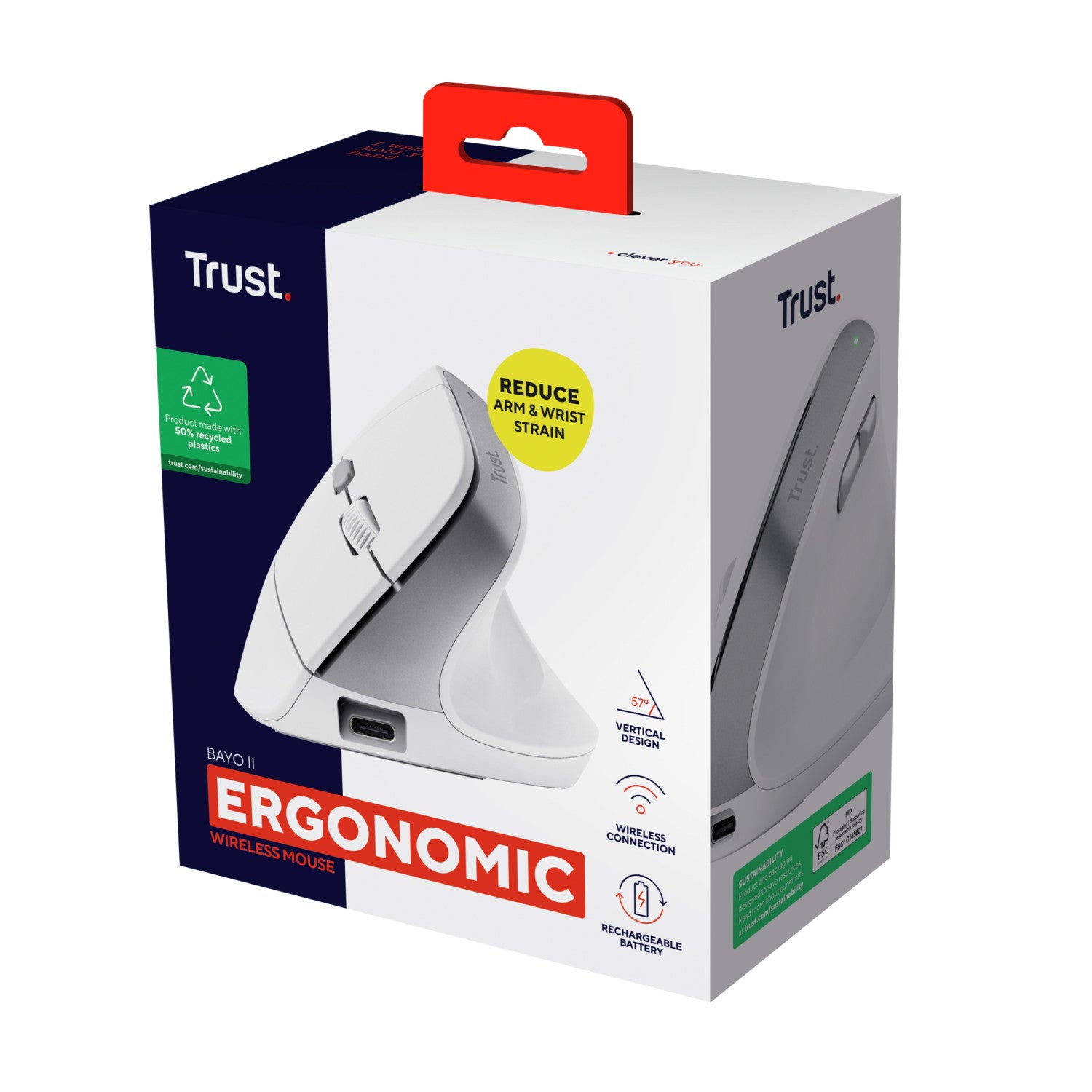 Trust Bayo II mouse Ufficio Mano destra RF Wireless Ottico 2400 DPI