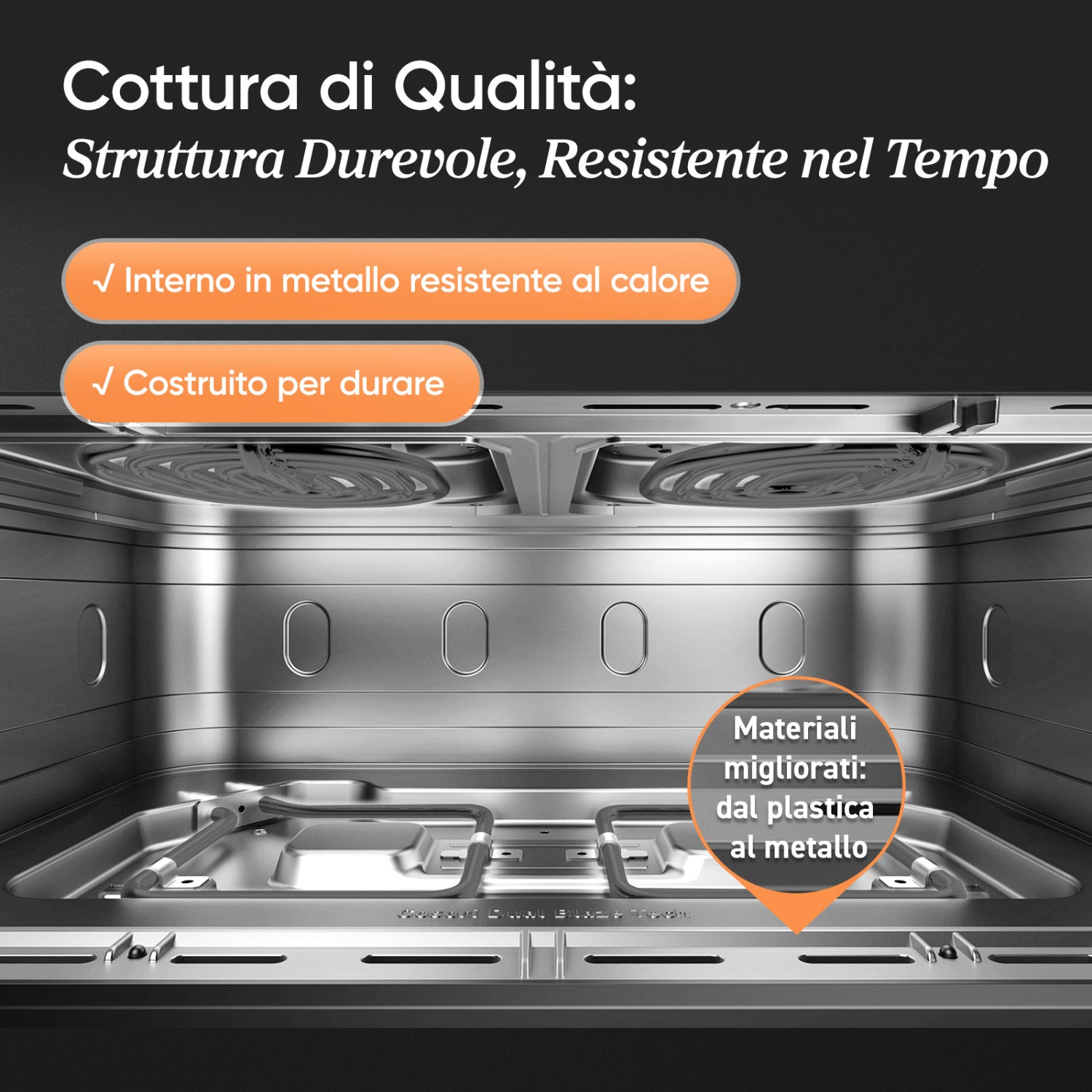 Cosori FRIGGITRICE AD ARIA Dual Blaze Twinfry™ Chef Edition, 2800W, 10 Litri, Funzioni 7 in 1, Doppia Resistenza, Doppio Cestello 5L&5L e Separatore Rimovibile, WiFi, 40-240℃, Grigio scuro