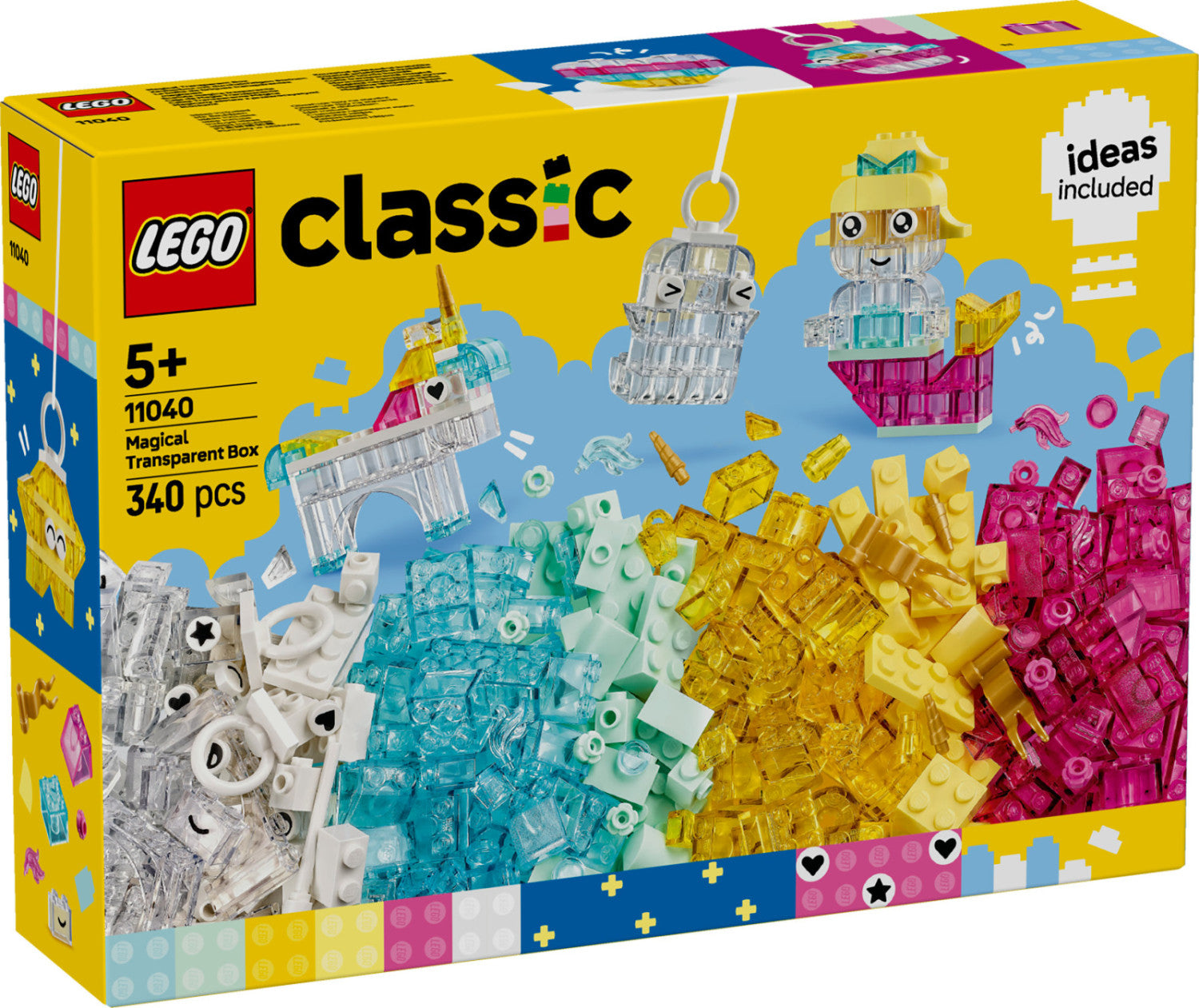 LEGO Classic Scatola Magica Trasparente 11040 Set Costruzioni 340 Pezzi 5 Anni