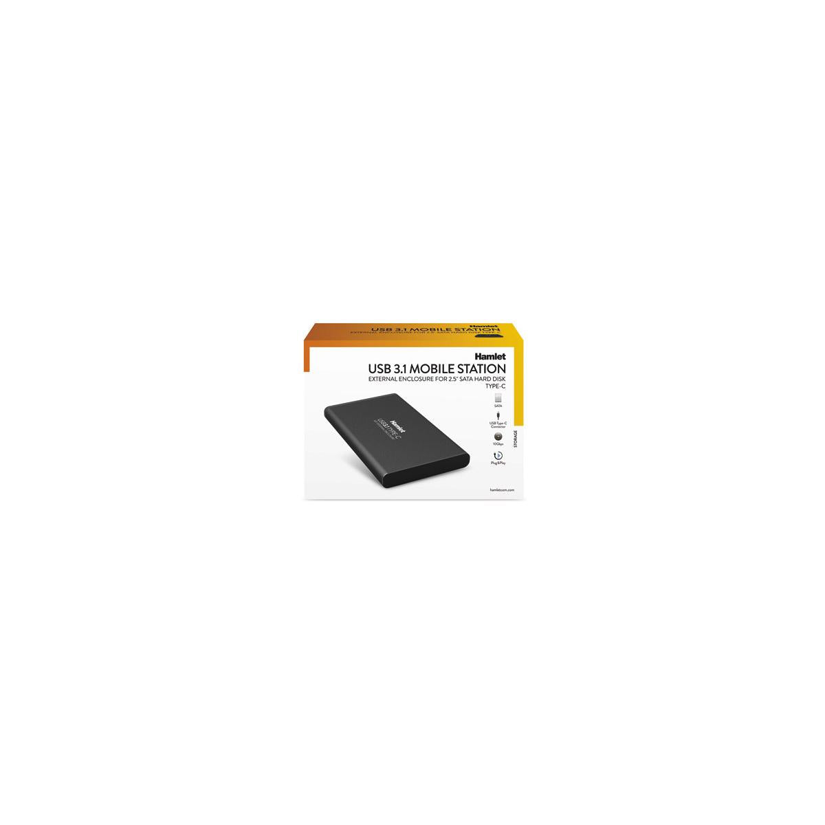 Hamlet HXD25TCU31 contenitore di unità di archiviazione Custodia per Disco Rigido (HDD) Nero 2.5"
