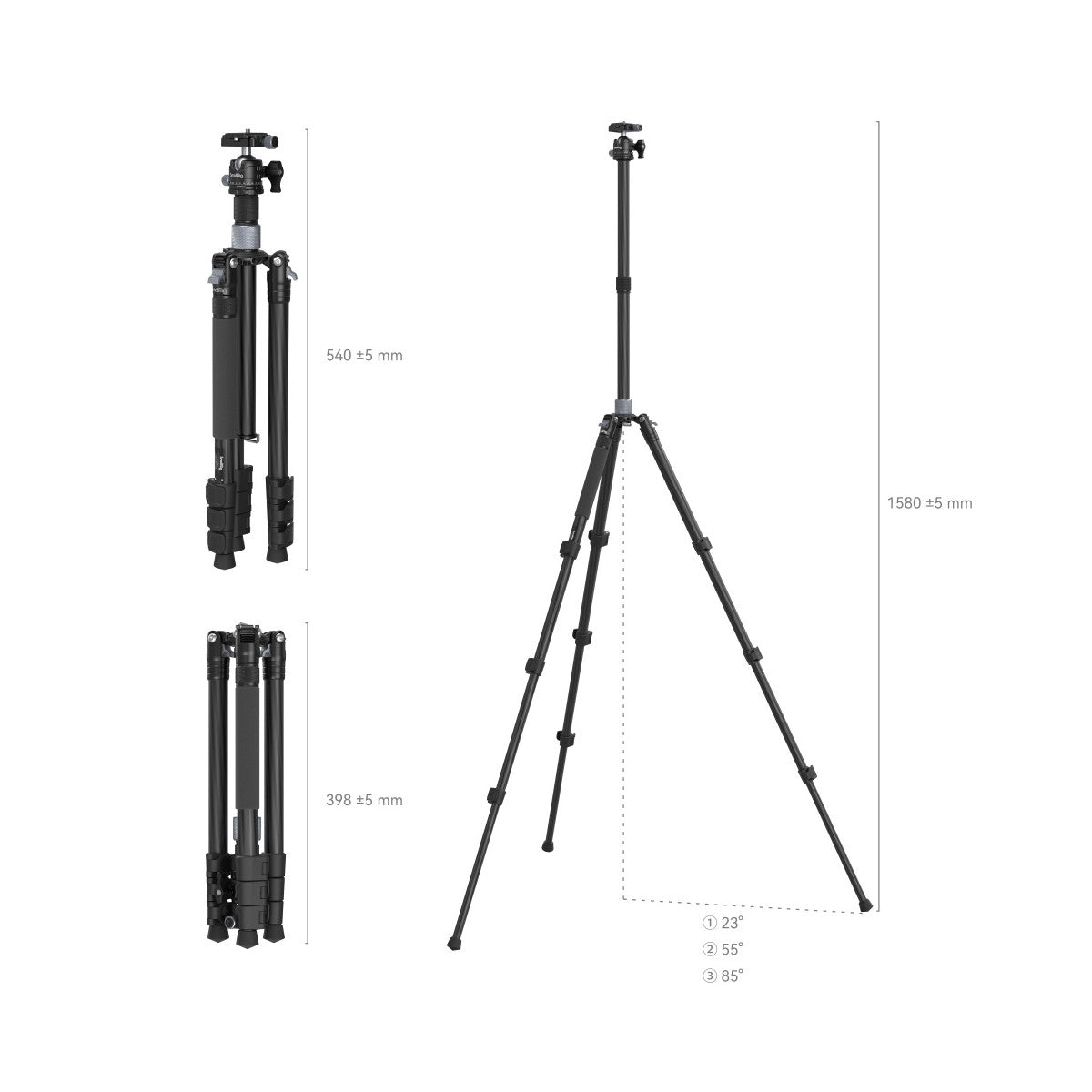SmallRig 4059 treppiede Smartphone/macchina fotografica digitale 3 gamba/gambe Nero