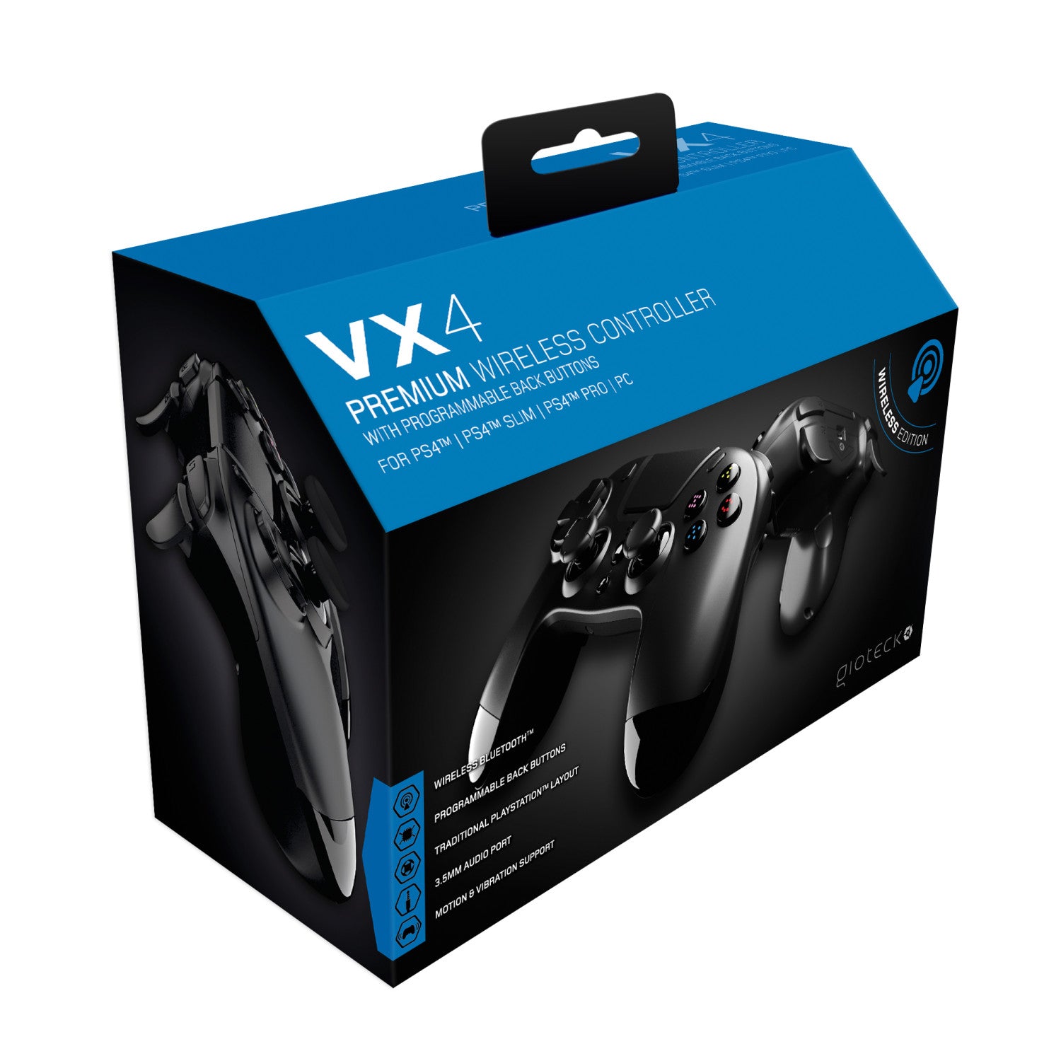 Gioteck VX-4 Nero Bluetooth Gamepad Analogico/Digitale PlayStation 4
