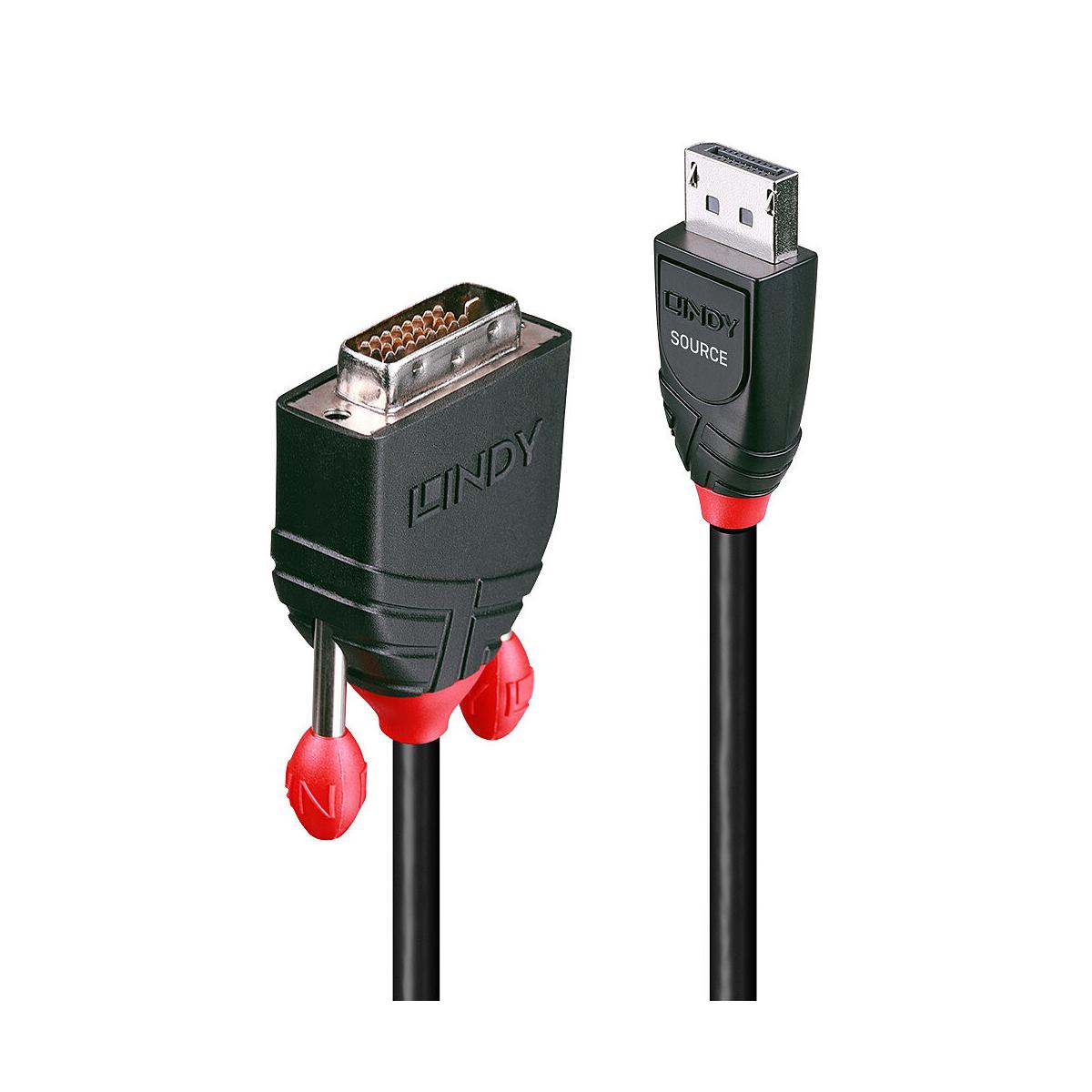 Lindy 41490 cavo e adattatore video 1 m DVI-D DisplayPort Nero