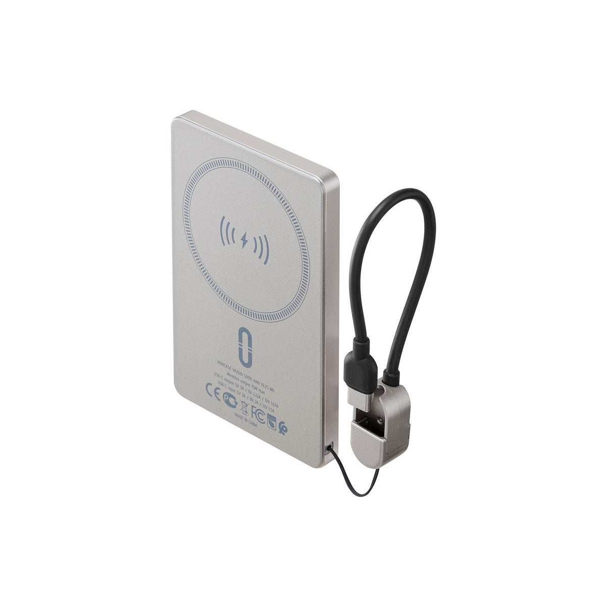 Rivacase VA2616 (5000 mAh) Banca di alimentazione Magsafe wireless 15W QC/PD20W con passante per cavo