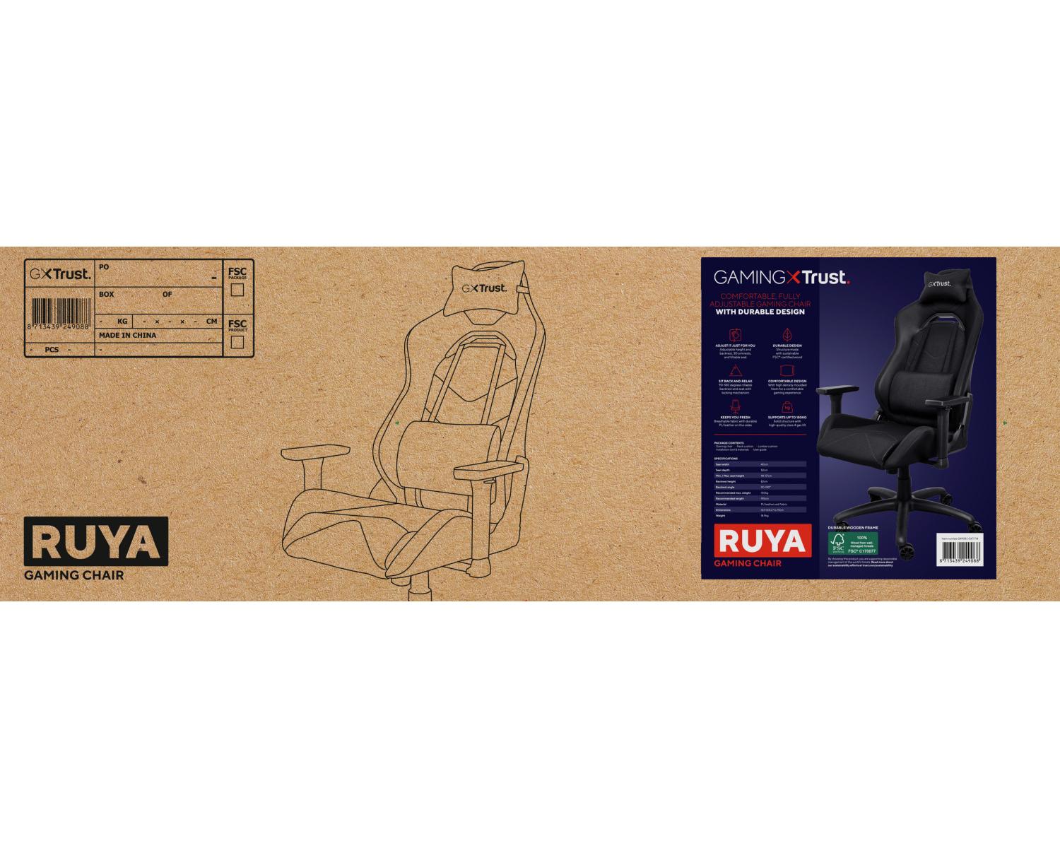 Trust GXT 714 RUYA Sedia per gaming universale Nero