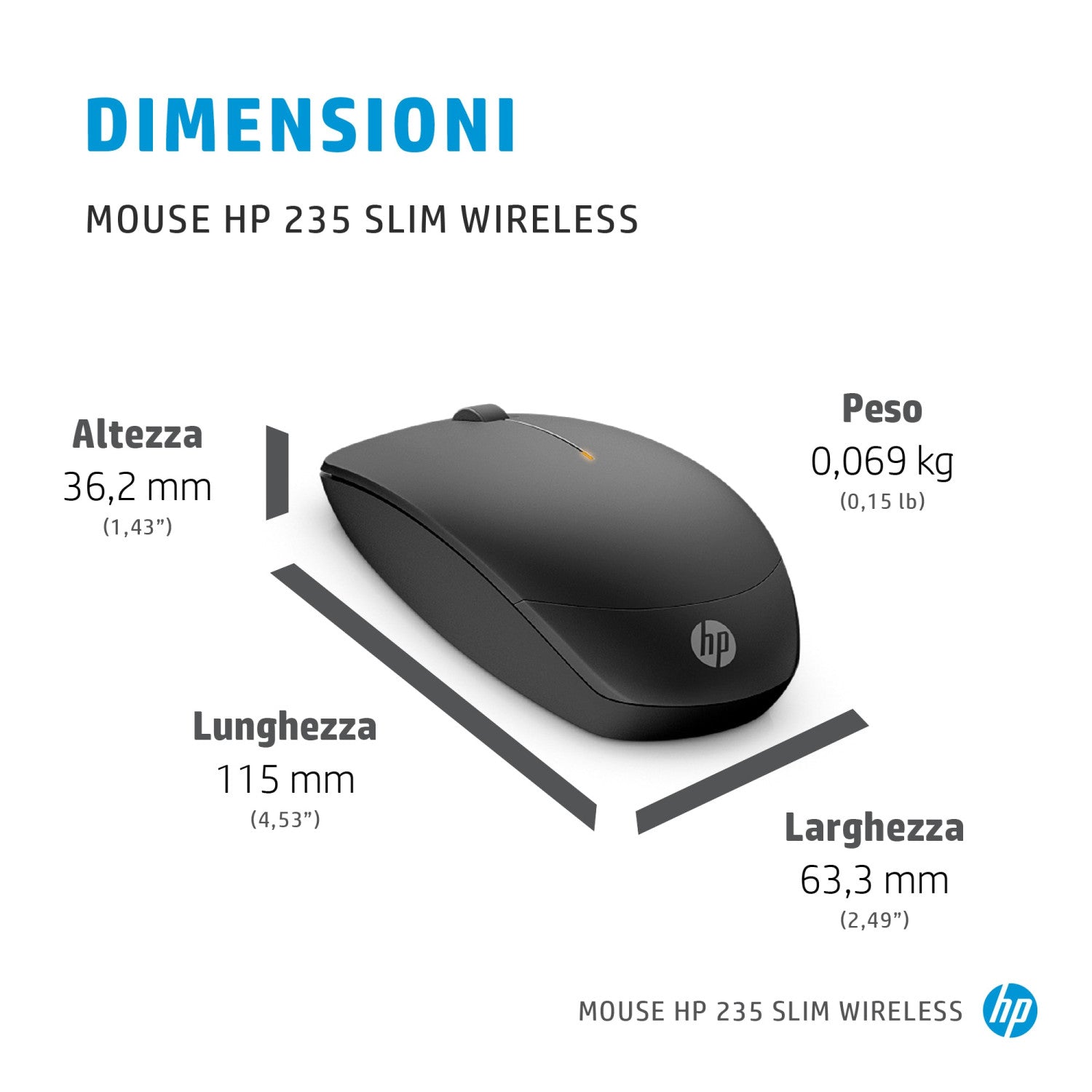HP Mouse wireless slim 235