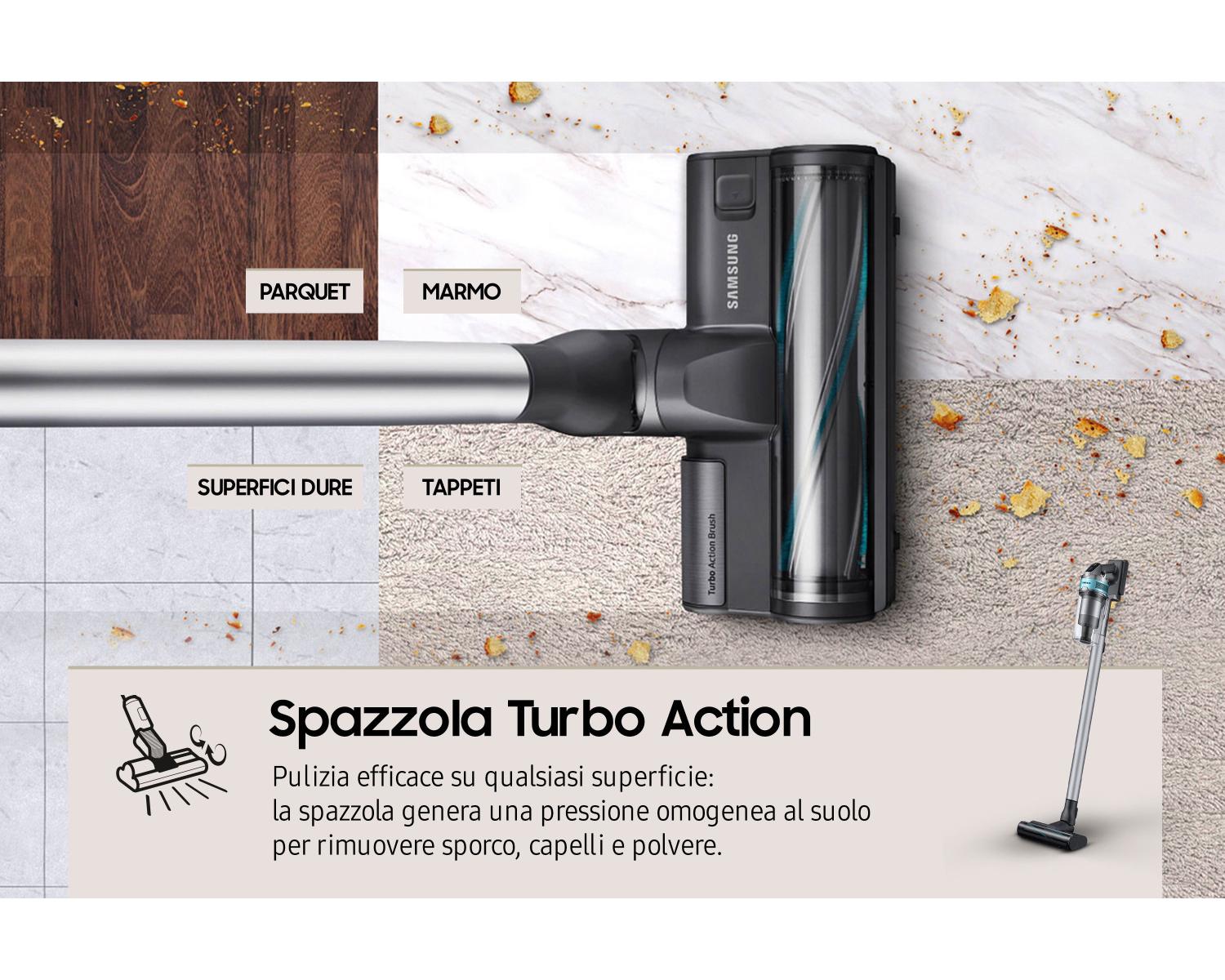 Samsung VS20T7532T1 Jet 75 pet Scopa Elettrica Senza Filo Senza Sacchetto Potenza 200W Silver