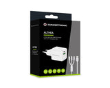 Conceptronic ALTHEA16W Caricabatterie per dispositivi mobili Universale Bianco AC Ricarica rapida Interno