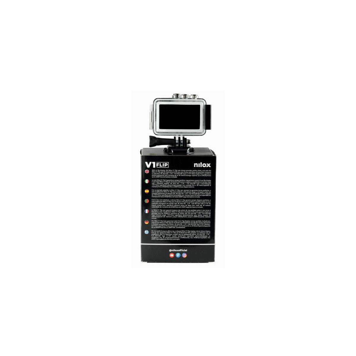 Nilox NXACV1FLIP01 fotocamera per sport d'azione 4 MP 4K Ultra HD CMOS 65 g