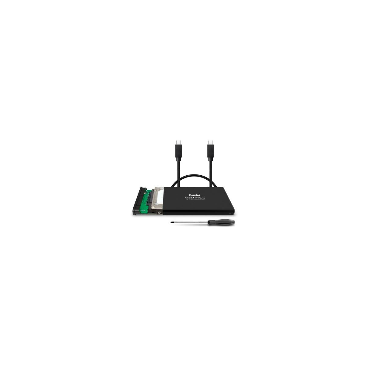 Hamlet HXD25TCU31 contenitore di unità di archiviazione Custodia per Disco Rigido (HDD) Nero 2.5"