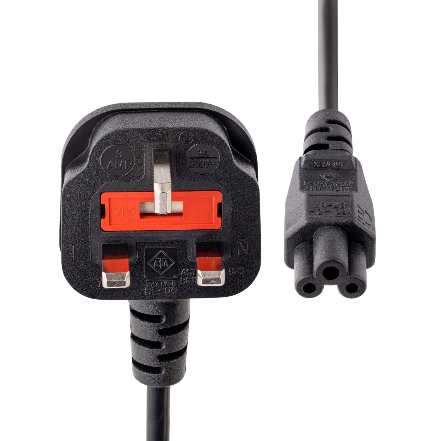 StarTech.com Cavo di Alimentazione per Notebook da 2m; Cavo Elettrico AC di Ricambio per Alimentatori da BS 1363 UK a C5 2.5A-250V, 18AWG, Omologato UL