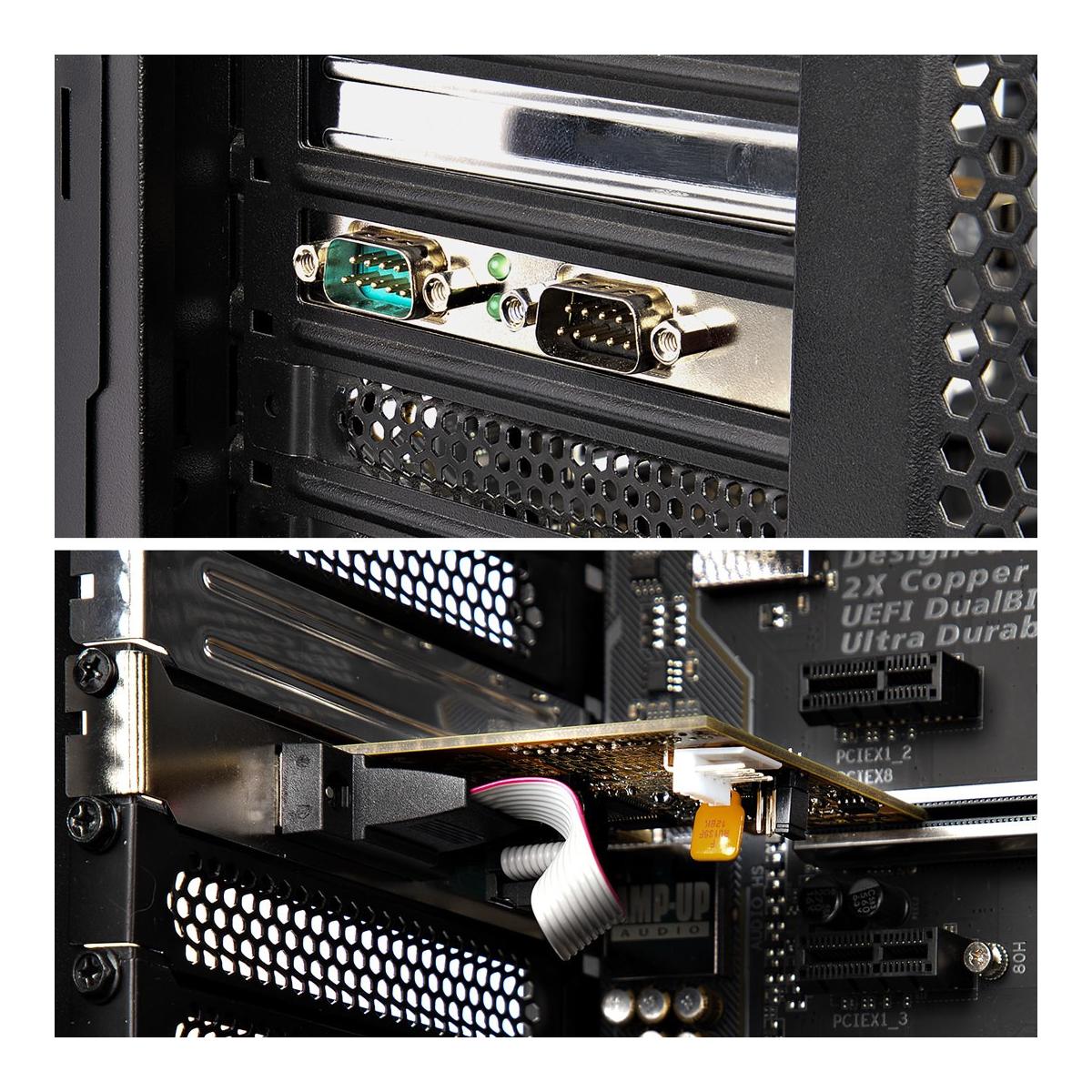 StarTech.com Scheda seriale PCI Express a due porte - Scheda di interfaccia seriale da PCIe a 2x RS232 (DB9)- Scheda PCIe con staffe standard o a basso profilo - 16C1050 UART - Ritenzione COM - Windows e Linux