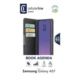 Cellularline Book Agenda 2 - Galaxy A57 Custodia a libro effetto pelle con chiusura magnetica, funzione stand e protezione RFID/NFC per carte contactless.