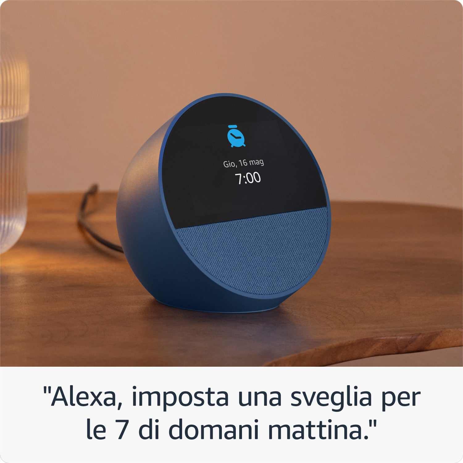 Amazon Nuovo Echo Spot (modello 2024) Sveglia intelligente con suono di qualità e Alexa Bianco