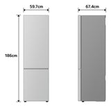 LG GBBS312APY Frigorifero combinato Fit & Max 60cm, Classe A, 333L, AI Inverter, Prime Silver