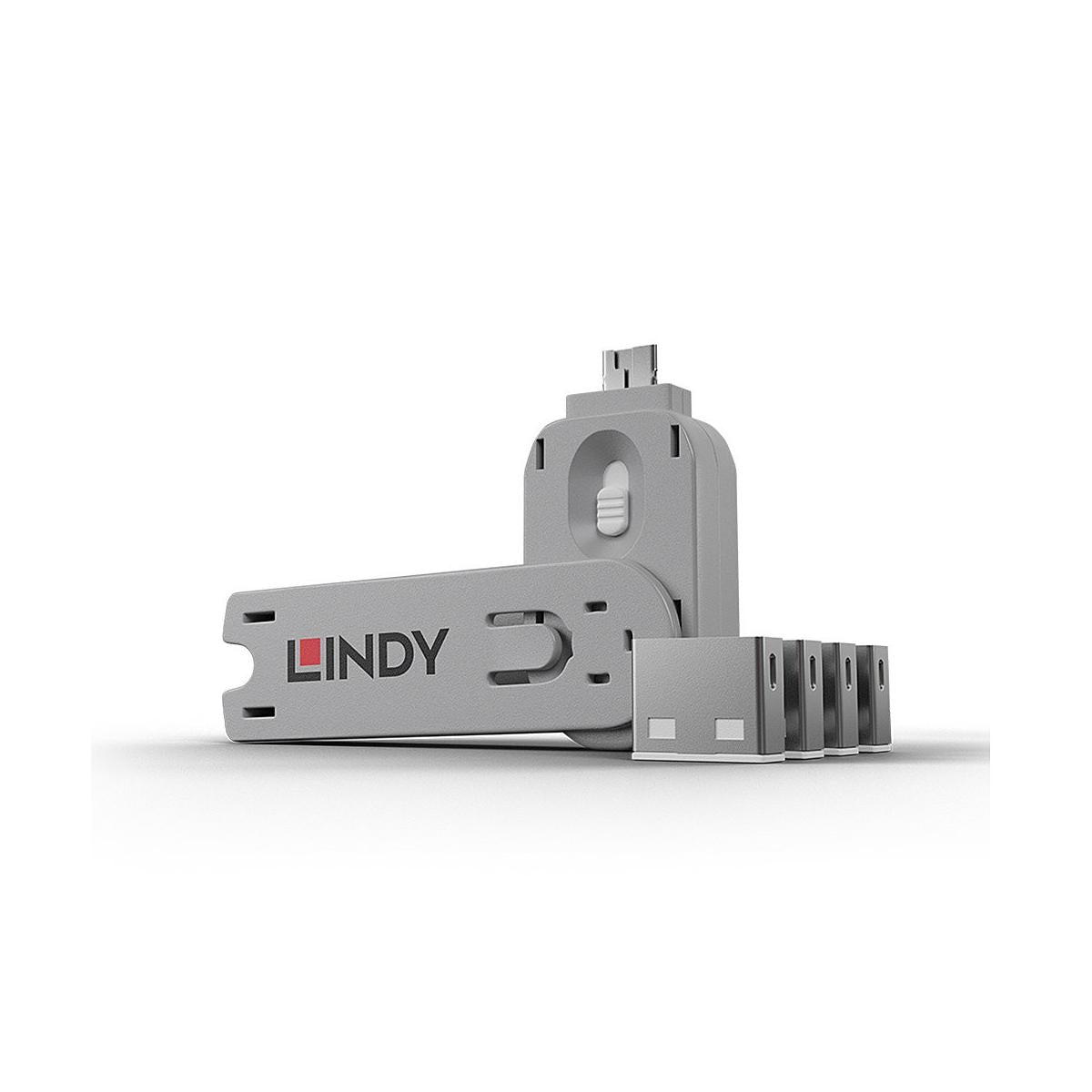 Lindy 40454 clip sicura Bloccaporte chiave USB tipo A Bianco Acrilonitrile butadiene stirene (ABS) 5 pz