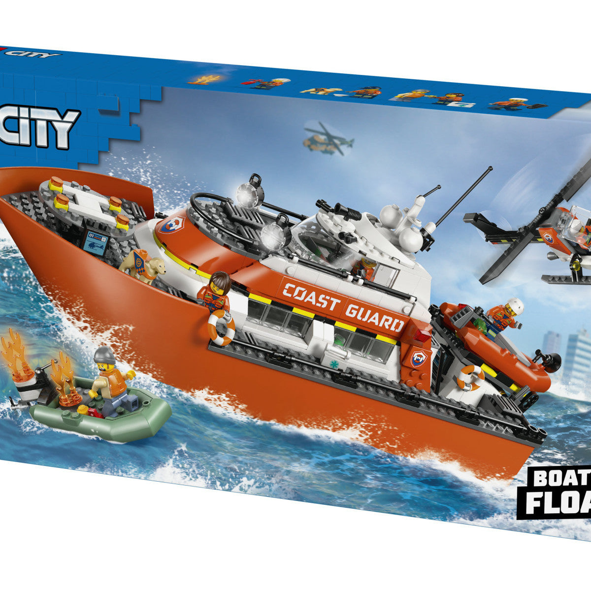 LEGO City Motoscafo Di Soccorso Ed Elicottero Della Guardia Costiera 60504