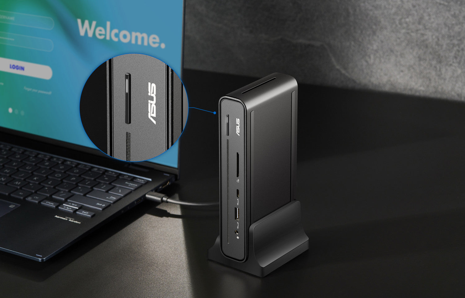 ASUS Triple Display USB-C Dock Duo DC301 Cablato Nero