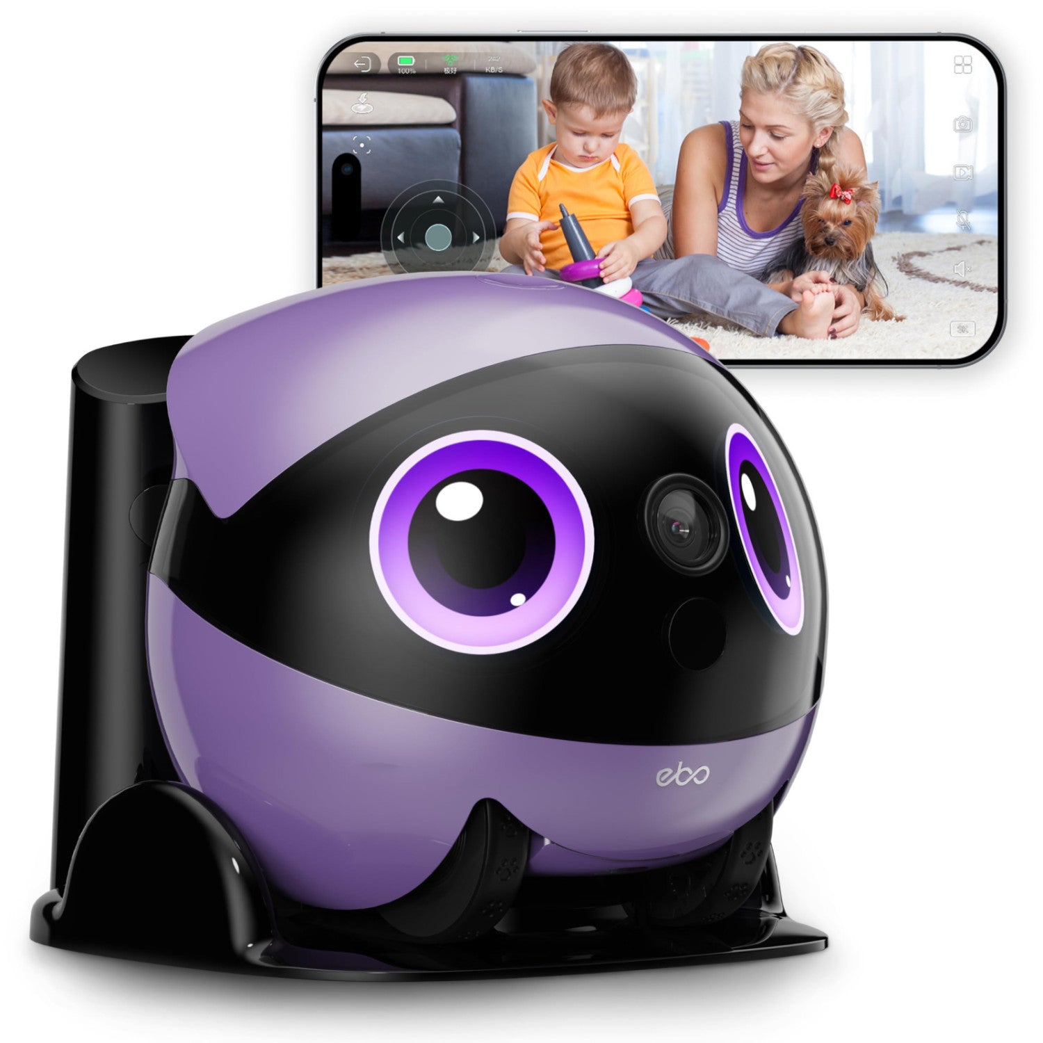 Enabot EBO AIR 2 PLUS Viola Telecamera per bambini e animali domestici