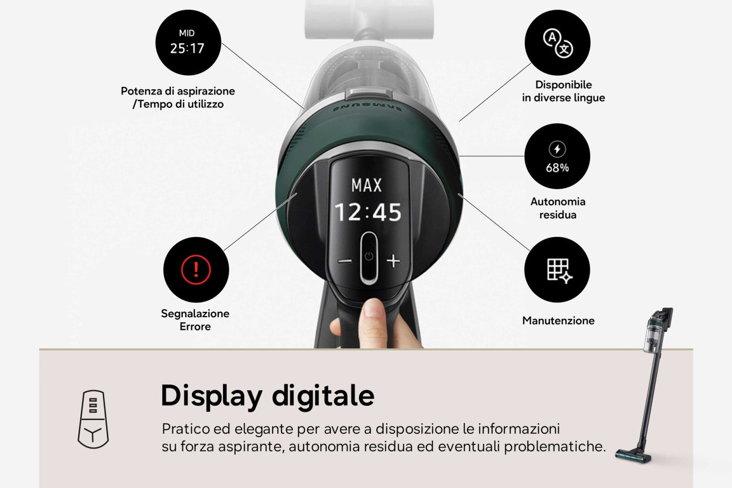Samsung Aspirapolvere senza filo Jet 85S Complete 250W VS70H25WFT