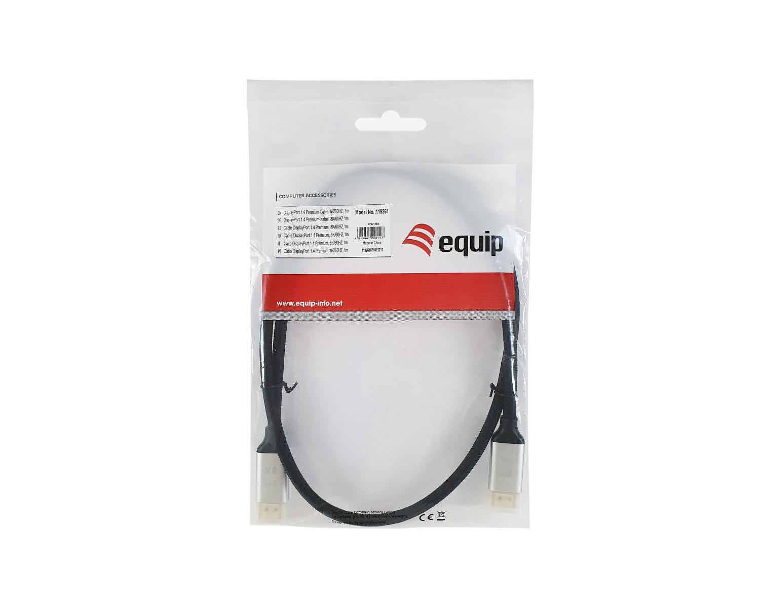 Equip 119265 cavo DisplayPort 5 m Alluminio, Nero